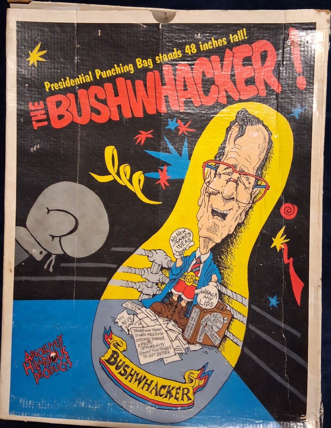 Vtg"The Bushwhacker" 48" Presidential Punching Bag NIB – George H.W. Bush 1990s Vtg"The Bushwhacker" 48" Presidential Punching Bag NIB – George H.W. Bush 1990s