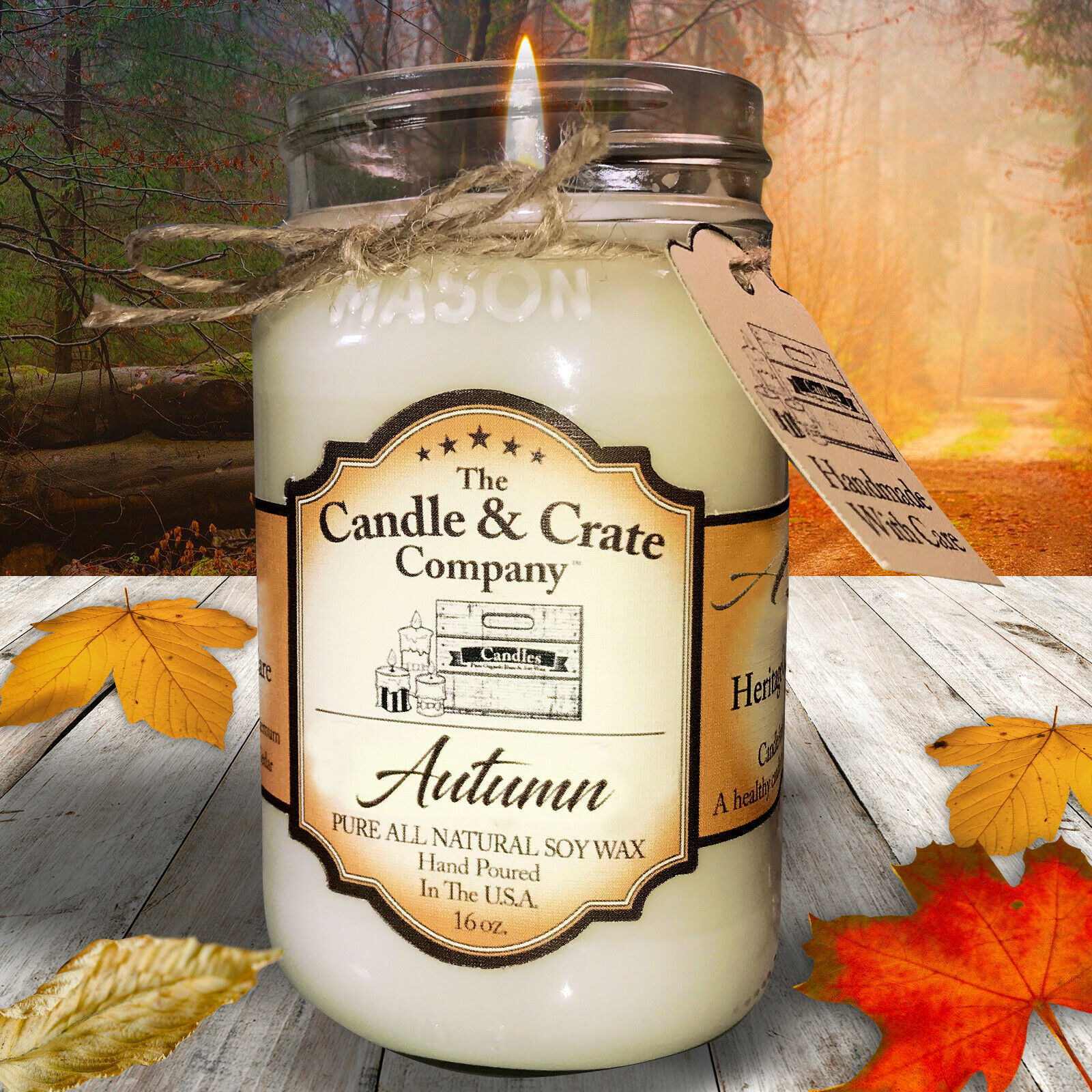 Autumn, Mason Jar Candles, Fall Soy Candle, Scented, Autumn Candle, Fall Decor