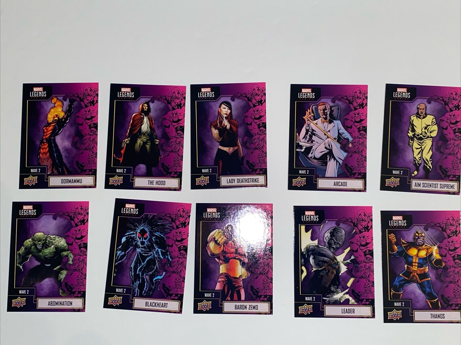 Marvel Legends Wave 2 Upper Deck Trading  Cards- Lot of 13 Cards