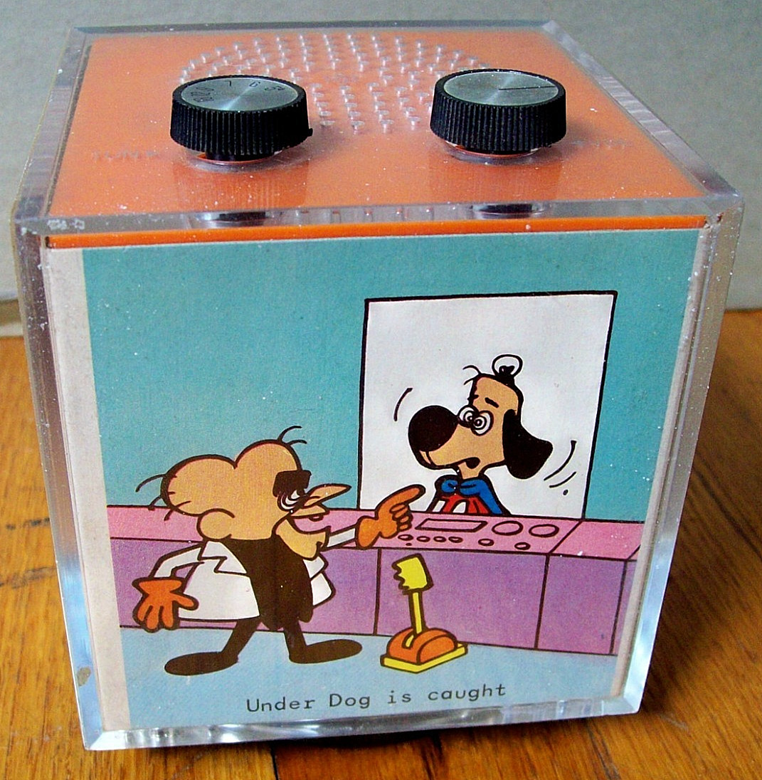 Rare 1970s "Underdog" Revolving Photo Cube Radio - Mint/Unused Works Rare 1970s "Underdog" Revolving Photo Cube Radio - Mint/Unused Works