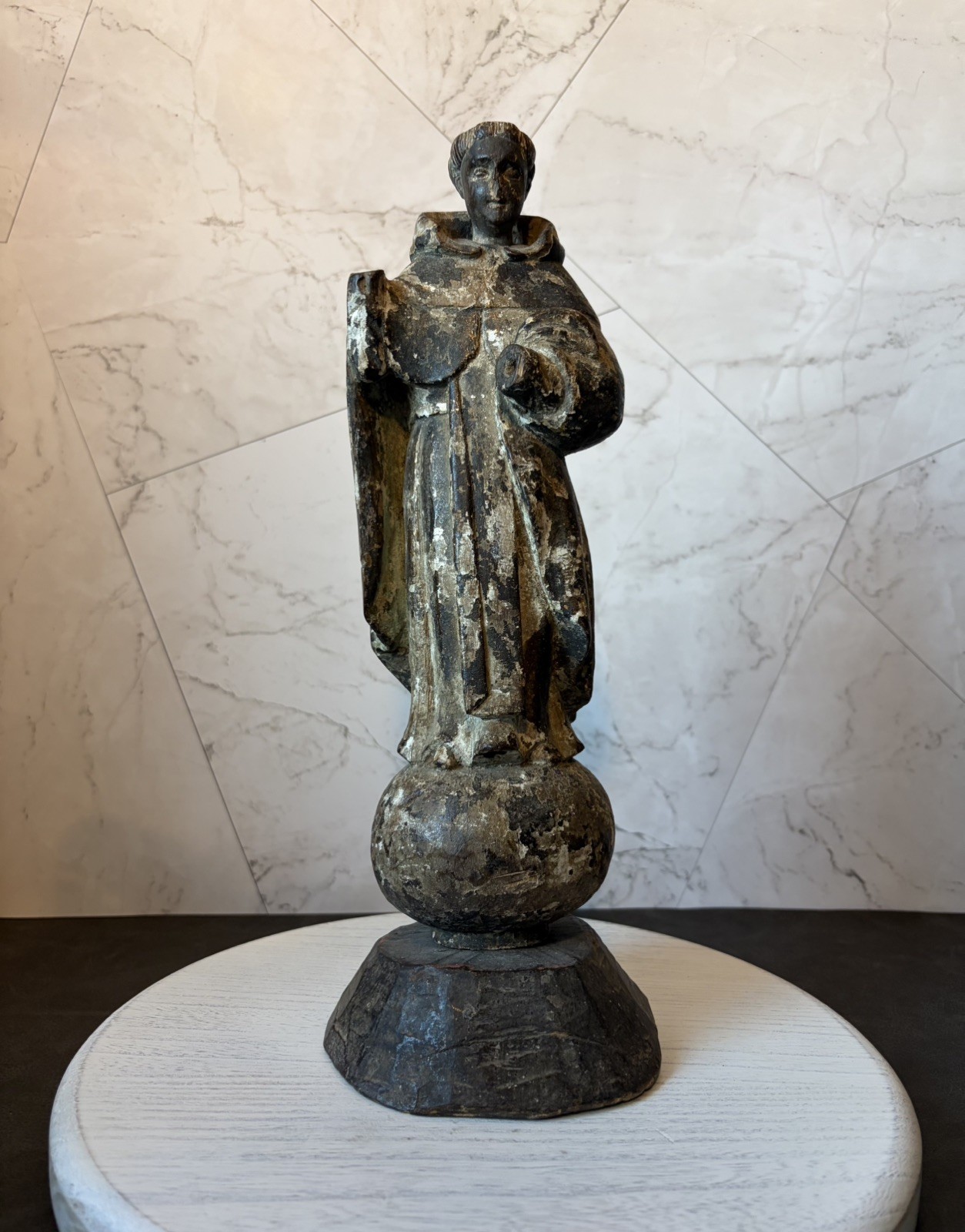 antique 18th - 19th C wooden statue of Saint Vincent Ferrer / San Vicente Ferrer antique 18th - 19th C wooden statue of Saint Vincent Ferrer / San Vicente Ferrer