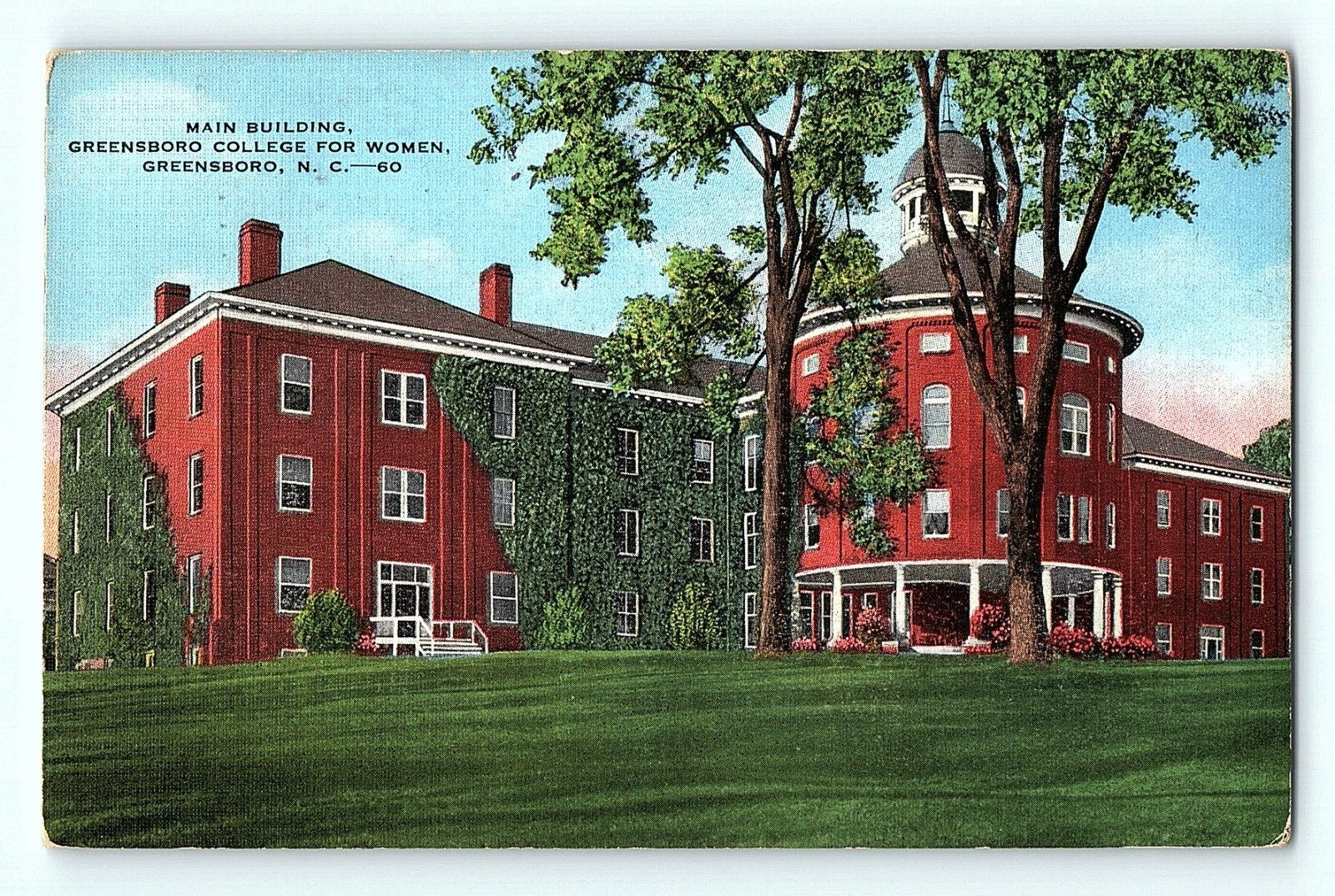Main Building Greensboro College for Women Greensboro NCarolina 1943 Postcard E3