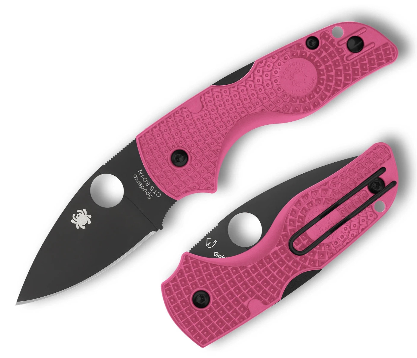 Spyderco Lil Native Lightweight BD1N DLC Plain Blade Pink FRN Handles C230PPNBK Spyderco Lil Native Lightweight BD1N DLC Plain Blade Pink FRN Handles C230PPNBK