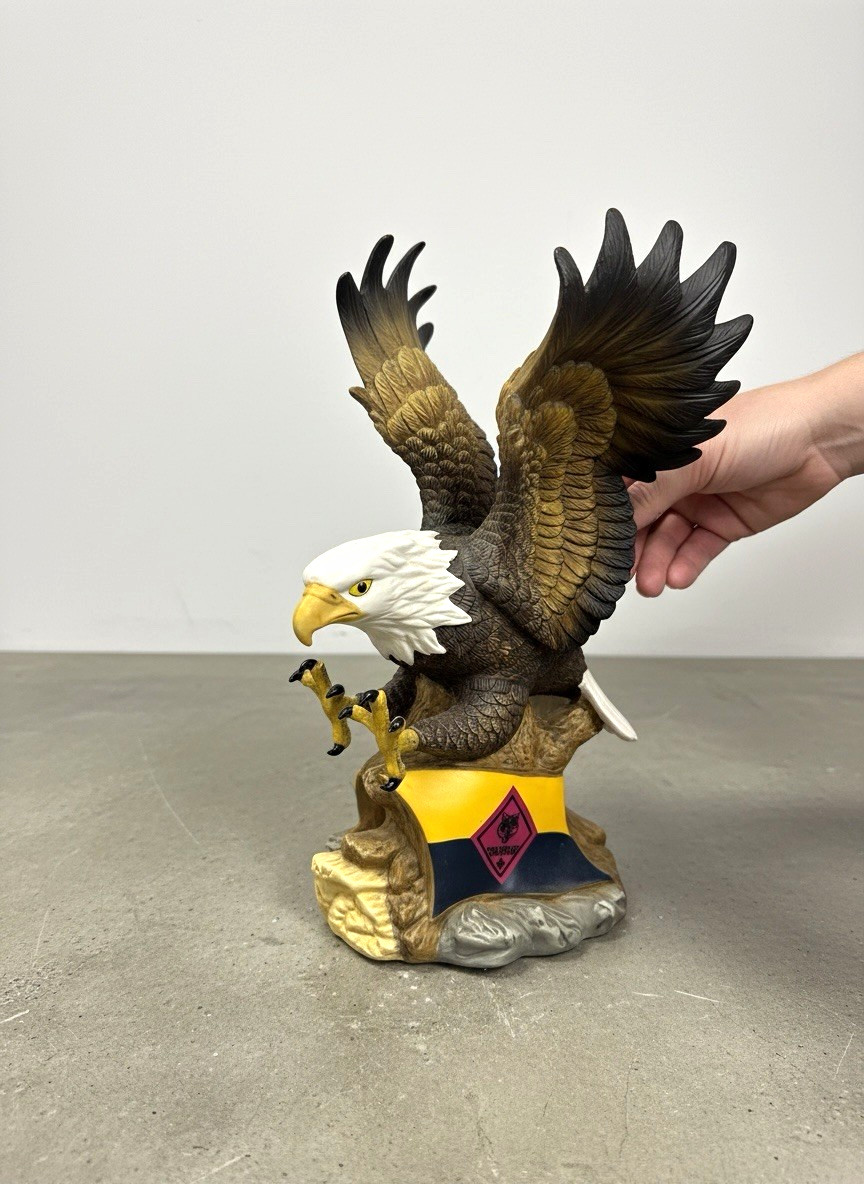 Vintage 13" Ceramic Bald Eagle Statue Cub Scouts Custom Hand Painted No Chips Vintage 13" Ceramic Bald Eagle Statue Cub Scouts Custom Hand Painted No Chips