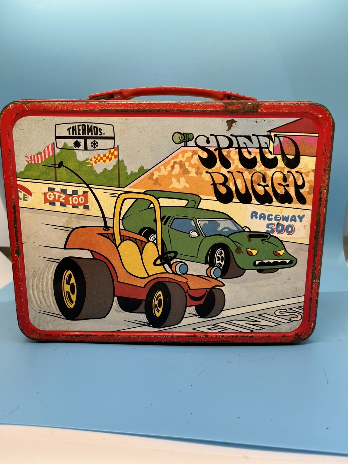 Vintage 1973 Speed Buggy Metal Lunchbox with Plastic Thermos Vintage 1973 Speed Buggy Metal Lunchbox with Plastic Thermos