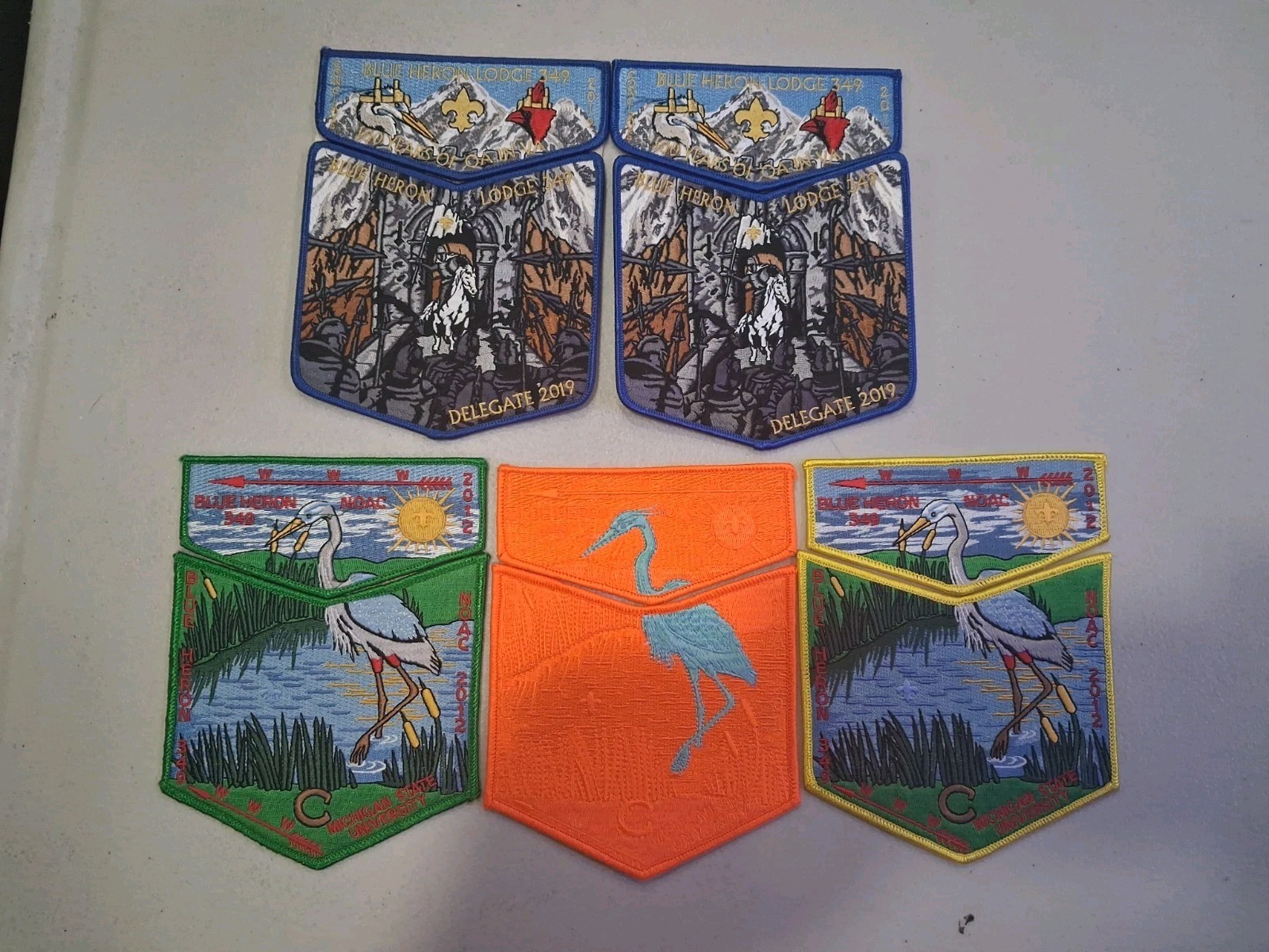 Boy Scout OA 349 Blue Heron flaps Sets Boy Scout OA 349 Blue Heron flaps Sets