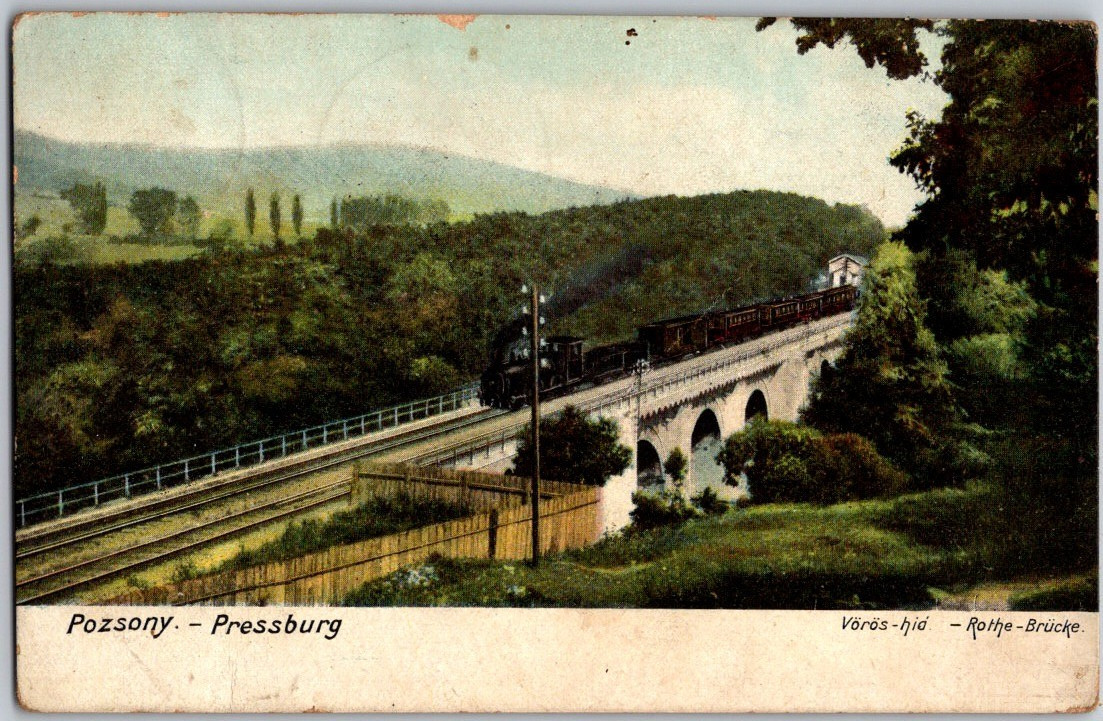 Rare 1910 Antique Pozsony Pressburg Bratislava Slovakia Postcard Railroad Train Rare 1910 Antique Pozsony Pressburg Bratislava Slovakia Postcard Railroad Train