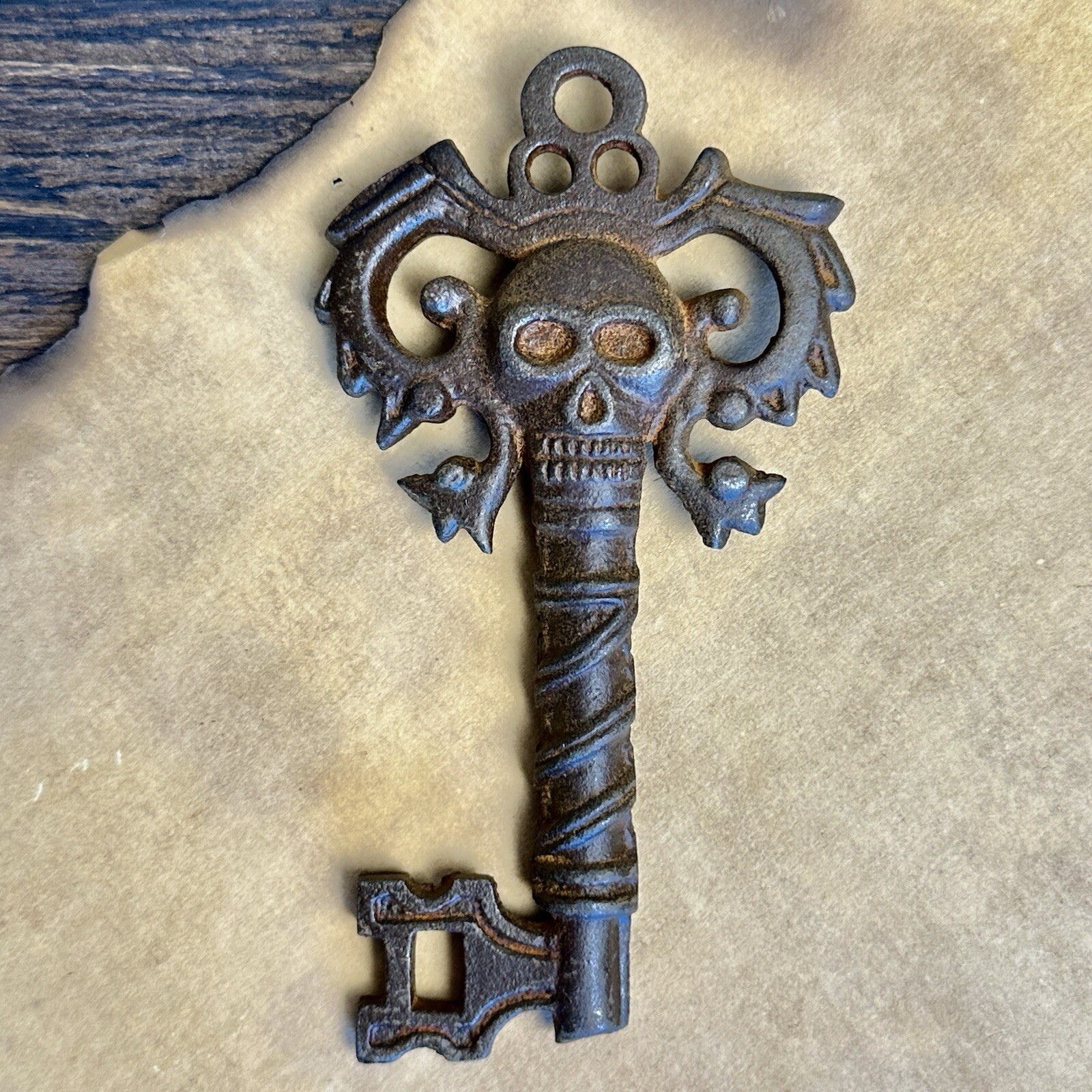 Pirate Skull Key Fancy Ornate Victorian Design With Antique Distressed Finish Pirate Skull Key Fancy Ornate Victorian Design With Antique Distressed Finish