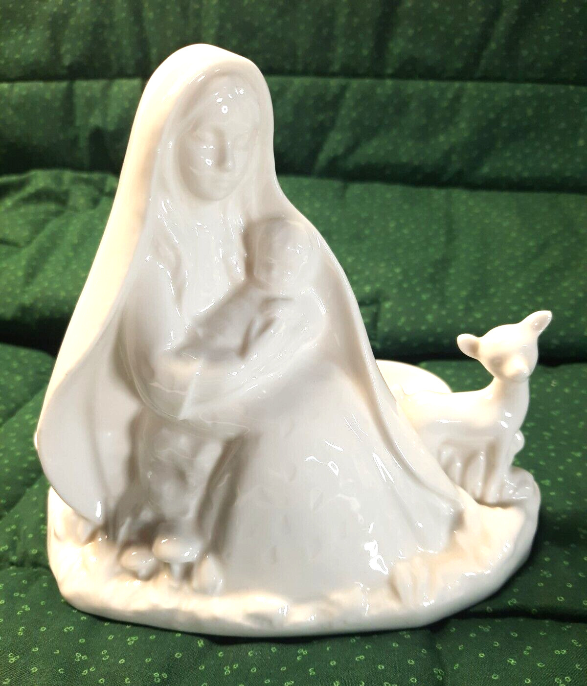Madonna and Child Tea Light Double Candle Holder Mary and Jesus Japan Pre-owned