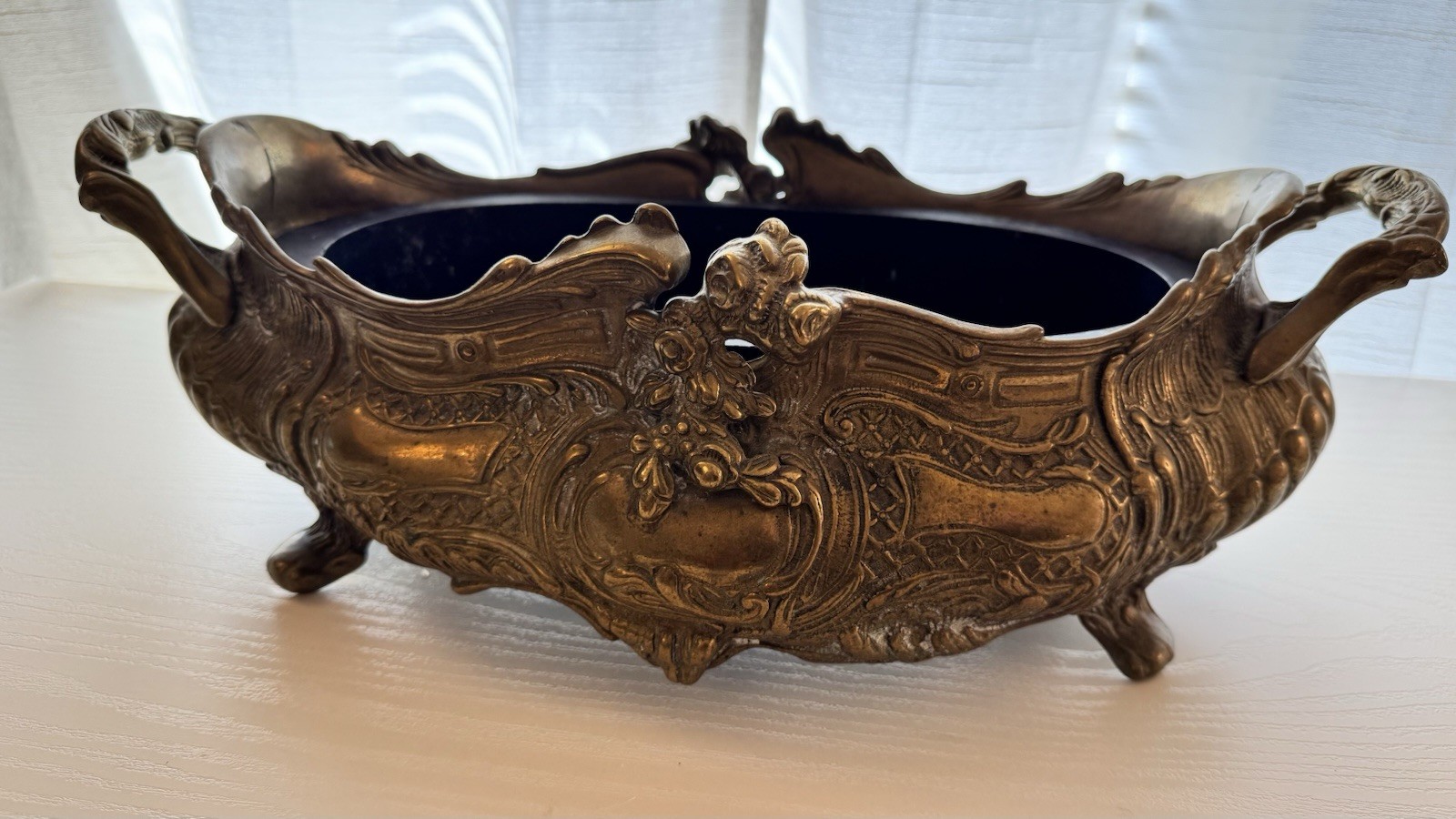 Vintage Brass Ornate Victorian Centerpiece Vase Planter Compote Footed Decor Vintage Brass Ornate Victorian Centerpiece Vase Planter Compote Footed Decor