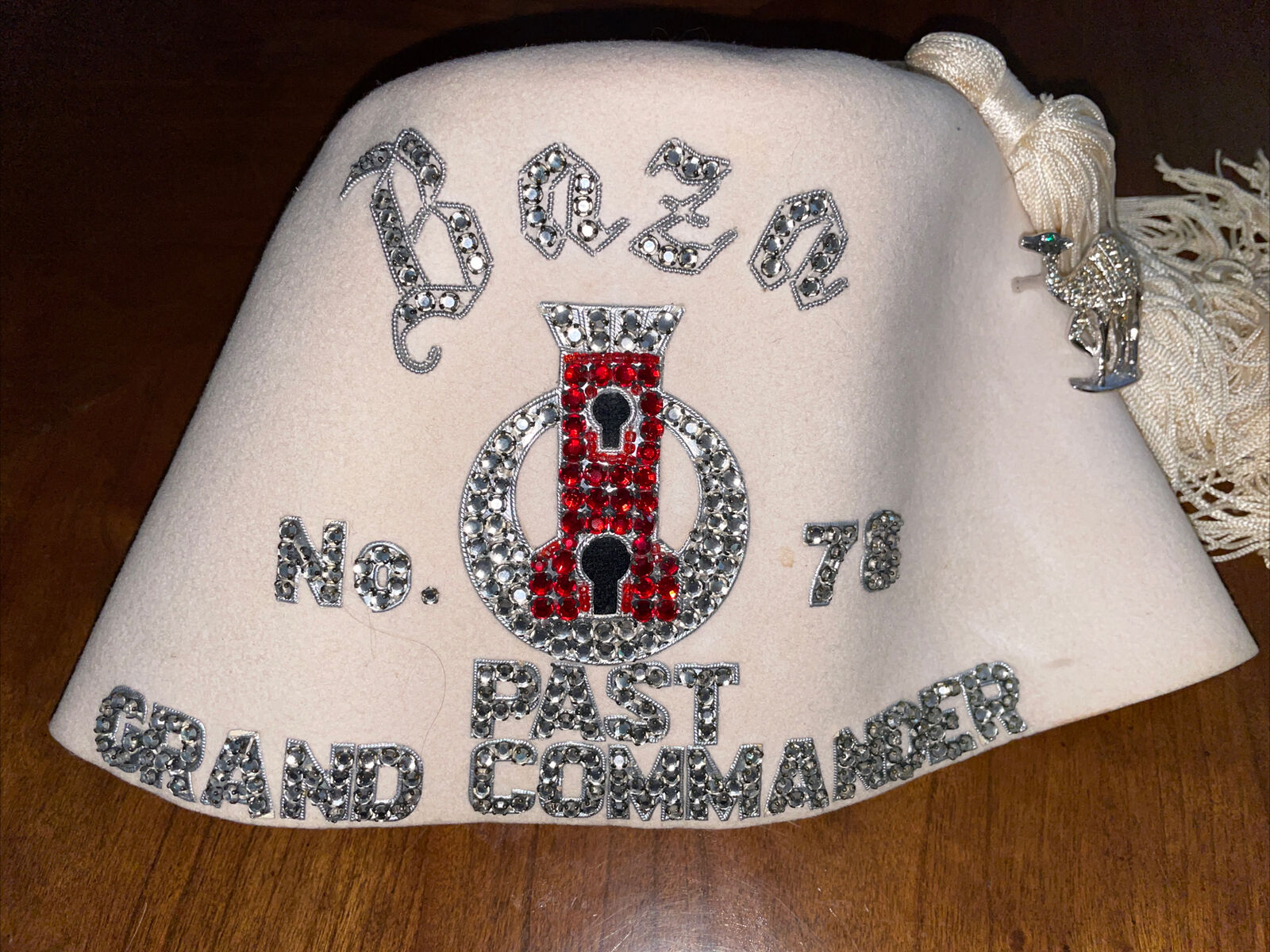 VTG 1978 Masonic Shriners Fez Hat Past Commander W/signed Pin Collectable Core