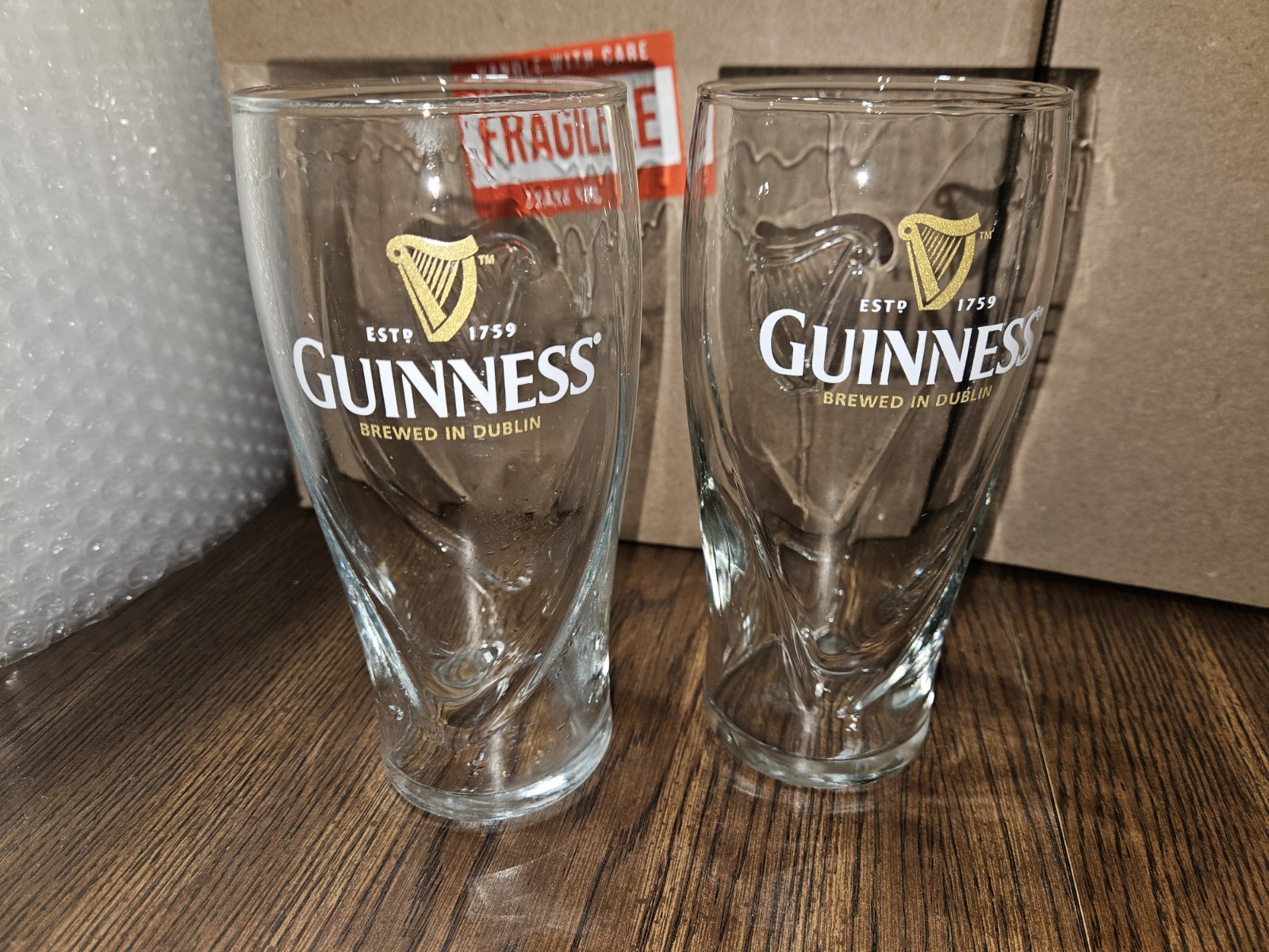 Limited Guinness Gravity Pint Beer Glass Set of 2 Official 20oz Brewed in Dublin Limited Guinness Gravity Pint Beer Glass Set of 2 Official 20oz Brewed in Dublin