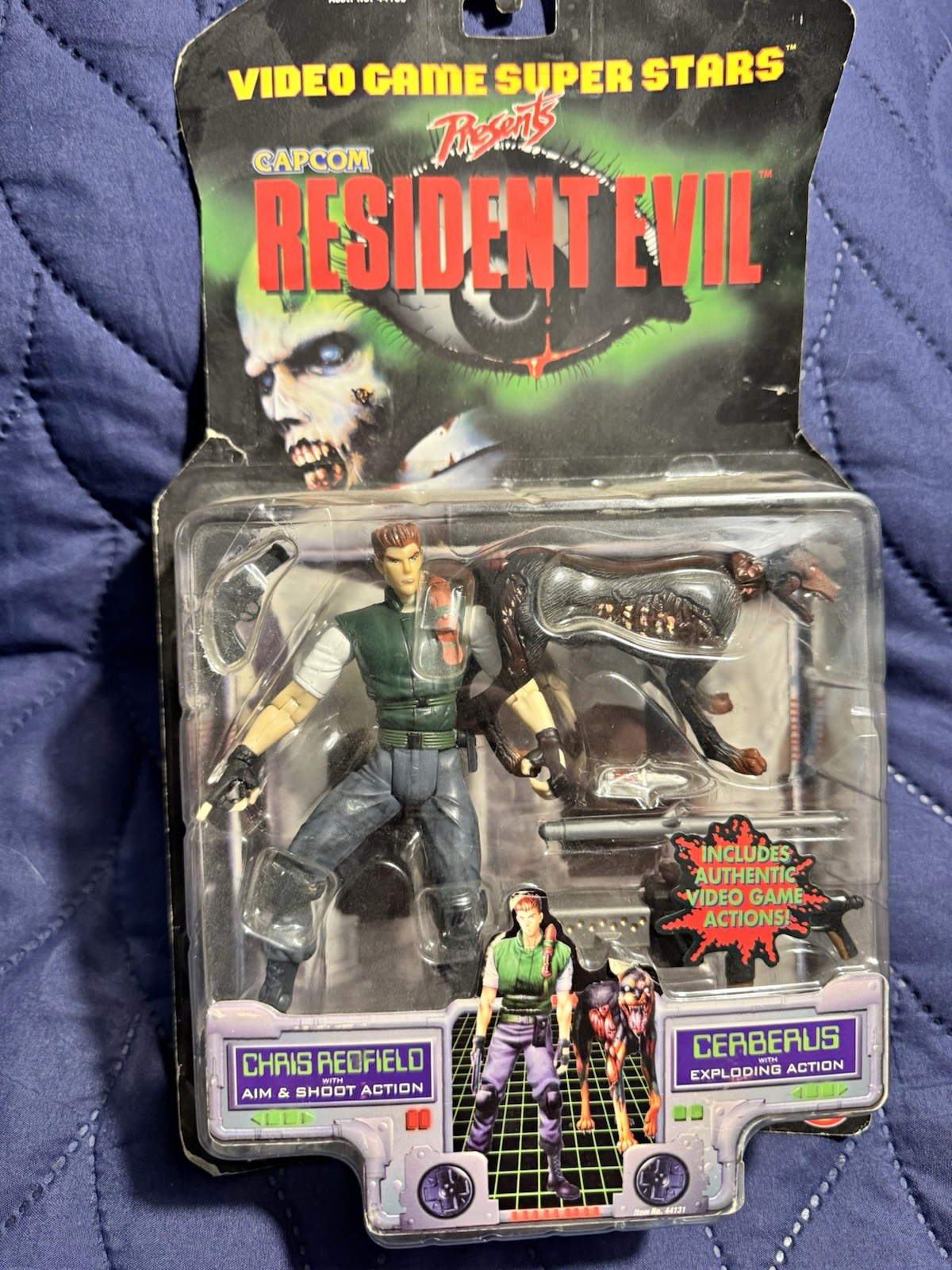 Vintage 1998 Toy Biz Resident Evil Chris Redfield & Cerberus Figure Set
