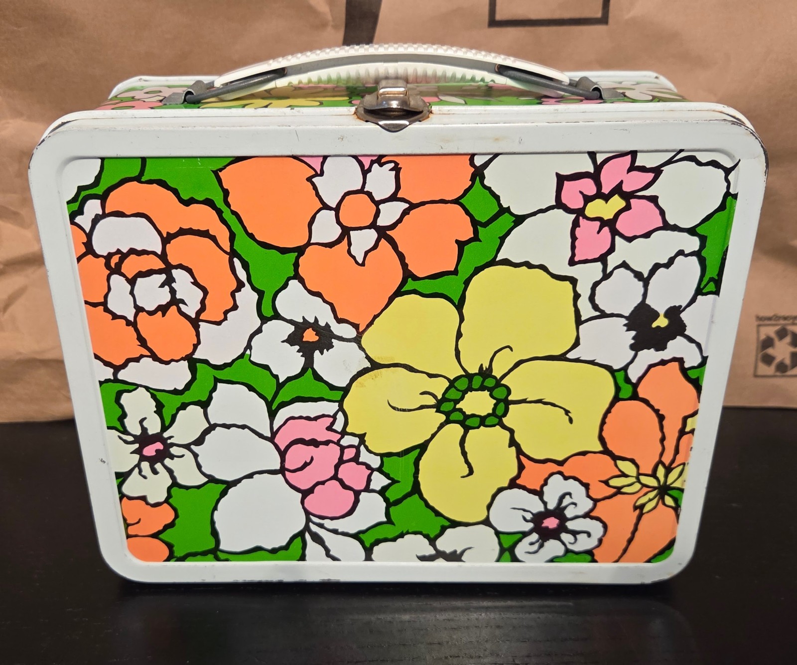 HTF Vintage Ohio Art Floral Metal Lunch Box Flower Power Retro 1960s 1970s USA HTF Vintage Ohio Art Floral Metal Lunch Box Flower Power Retro 1960s 1970s USA