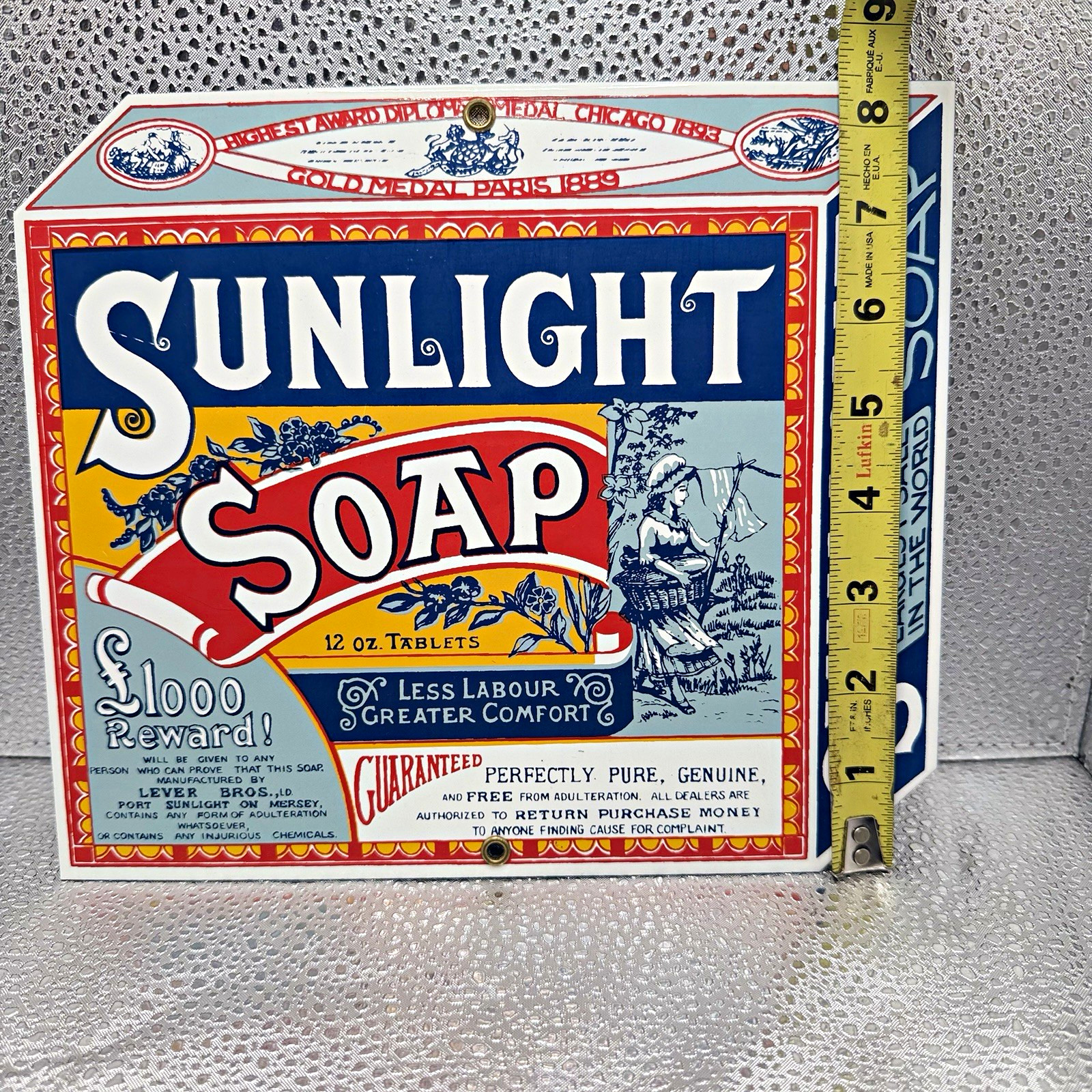 Vintage Ande Rooney Sunlight Soap Porcelain Enameled Advertisement Sign
