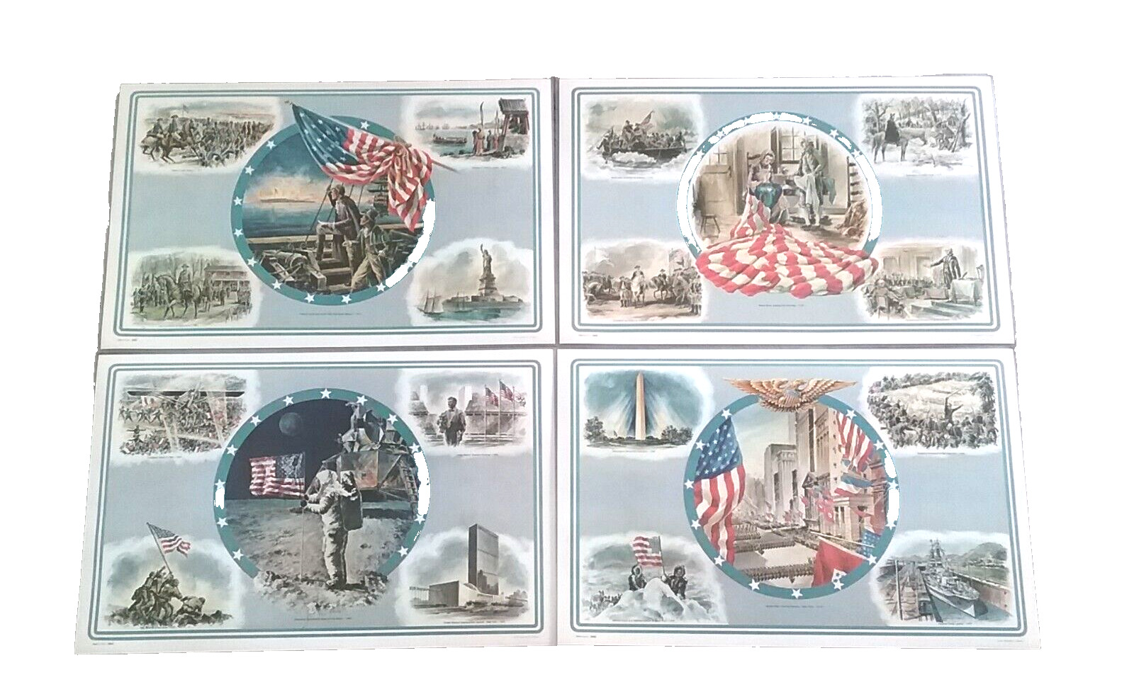 Historical Events Places  American Places Settings Vintage 1974 Dinner Placemats