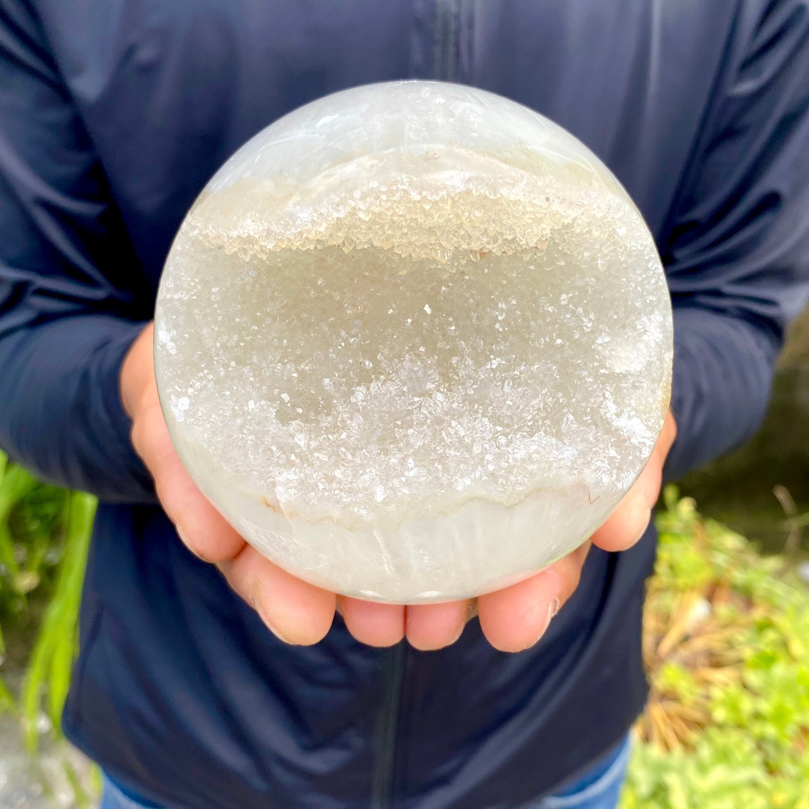 2.07LB Natural Open Smile Agate Sphere Purple Crystal Geode Healing Wealth 2.07LB Natural Open Smile Agate Sphere Purple Crystal Geode Healing Wealth