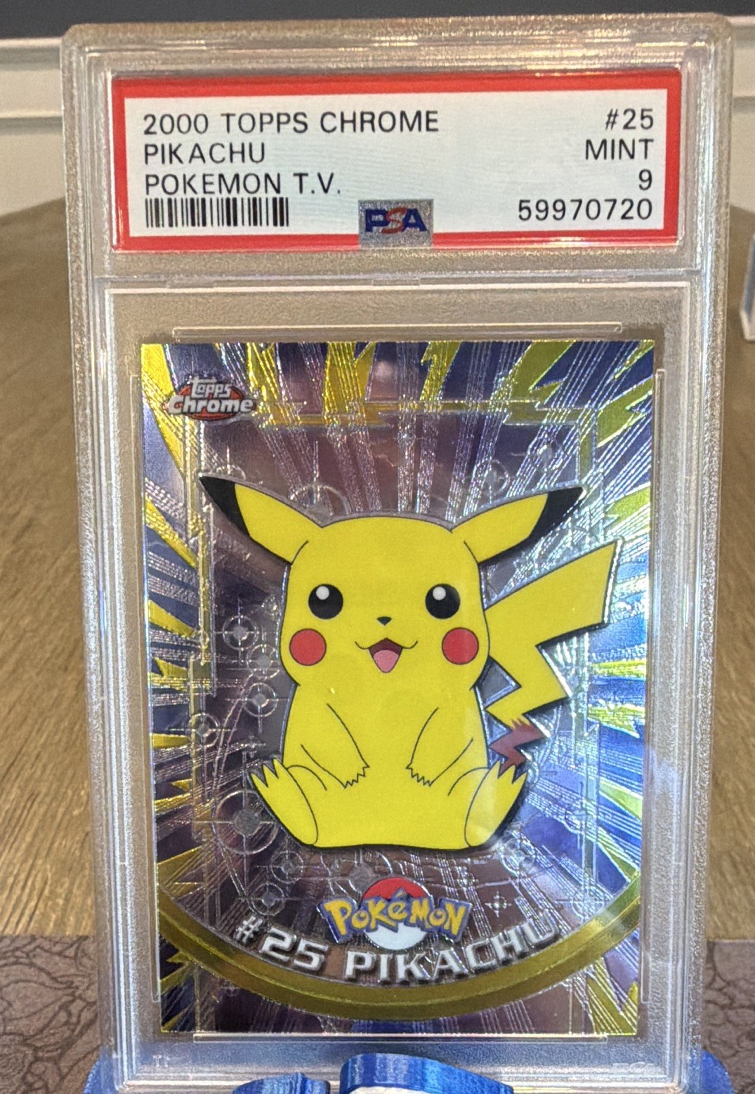 Topps 2000 Pokémon TV Topps Chrome Pikachu #25 PSA 9 59970720 Topps 2000 Pokémon TV Topps Chrome Pikachu #25 PSA 9 59970720