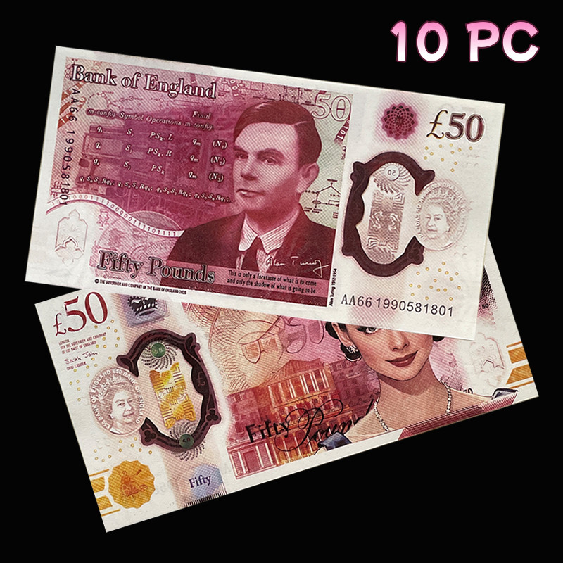 ENGLAND, 5pcs X 50 Fantasy Notes, Audrey Hepburn, Alan Turing, ENGLAND, 5pcs X 50 Fantasy Notes, Audrey Hepburn, Alan Turing,
