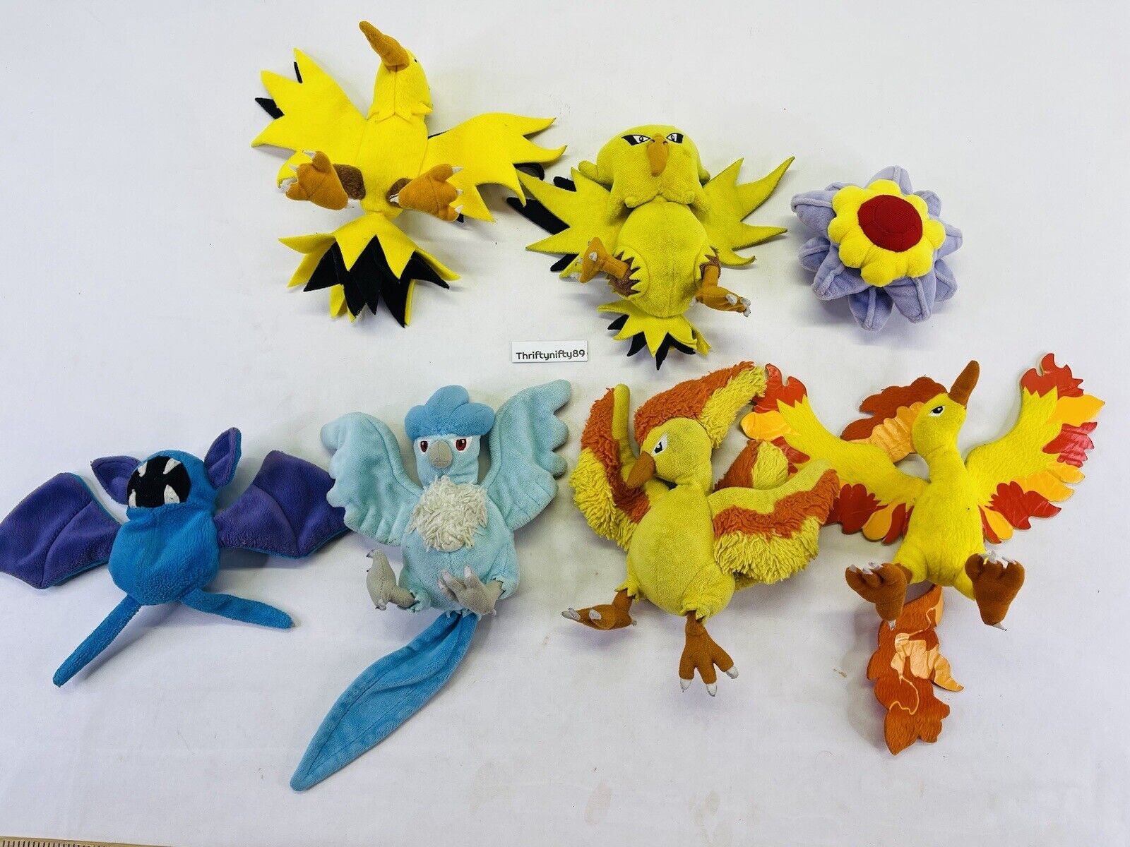 Pokemon Plush Lot of 7 Small Plushes, Flying Legendary Birds. Unbranded.