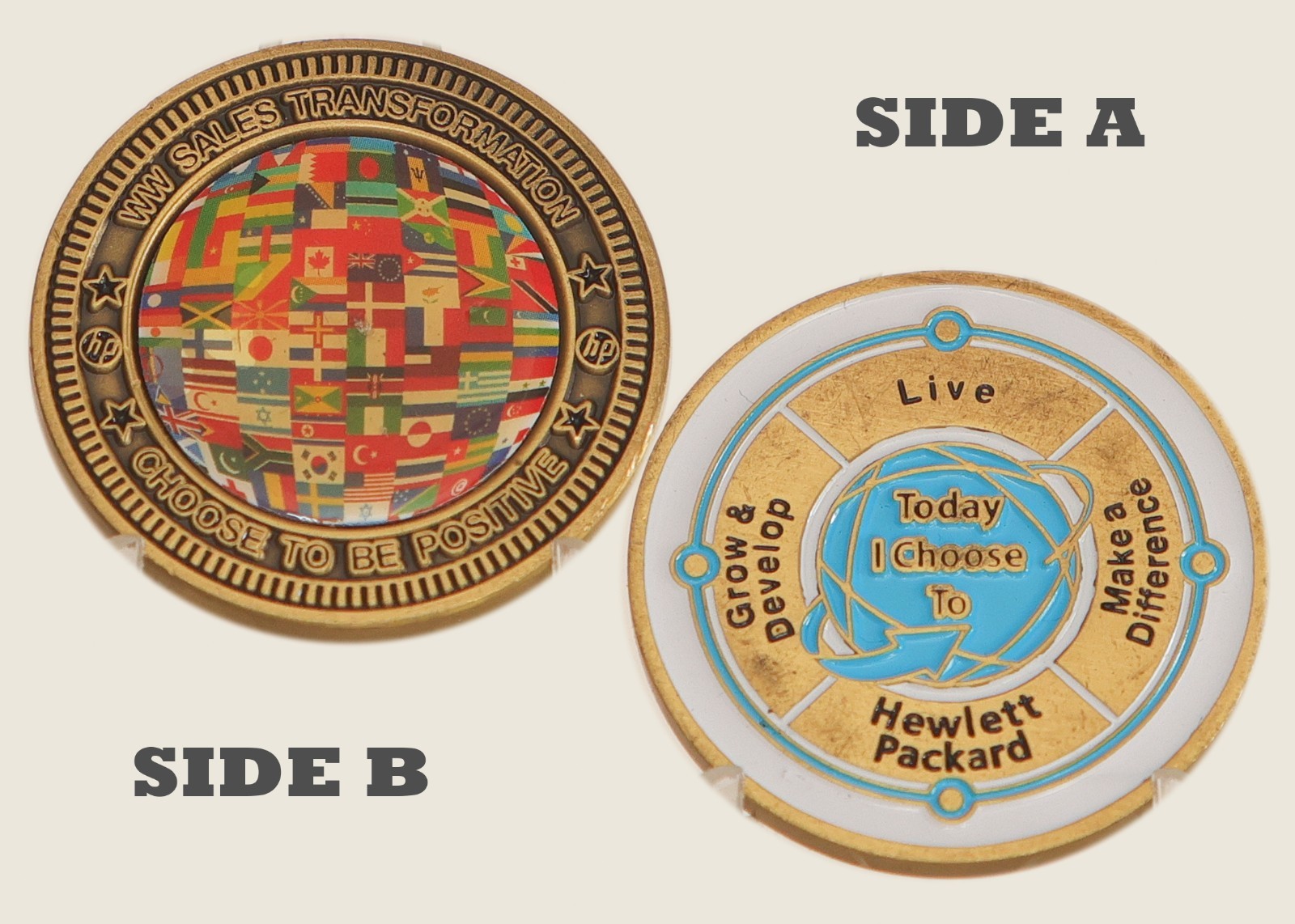 HP NW Sales Transformation Positive Mindset Challenge Coin 1#15 HP NW Sales Transformation Positive Mindset Challenge Coin 1#15