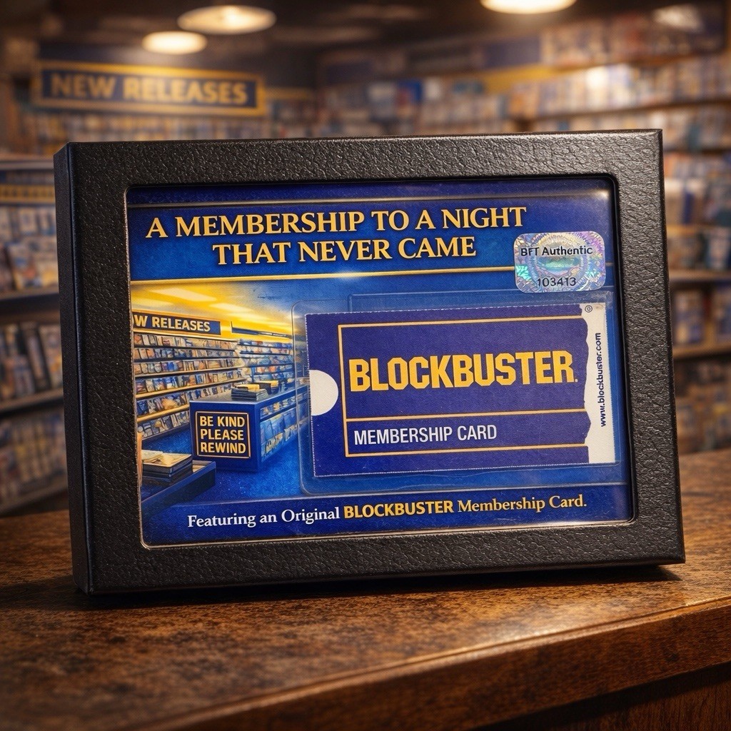 Authentic Blockbuster Membership Card Display – Retro Video Store Memorabilia Authentic Blockbuster Membership Card Display – Retro Video Store Memorabilia