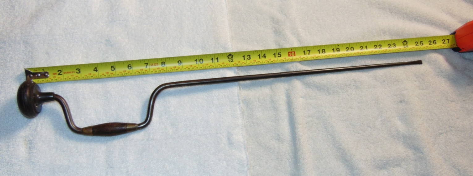 Vintage Unusual Hand Crank Turn knob Screw Driver - 25" Long Antique Tool Vintage Unusual Hand Crank Turn knob Screw Driver - 25" Long Antique Tool
