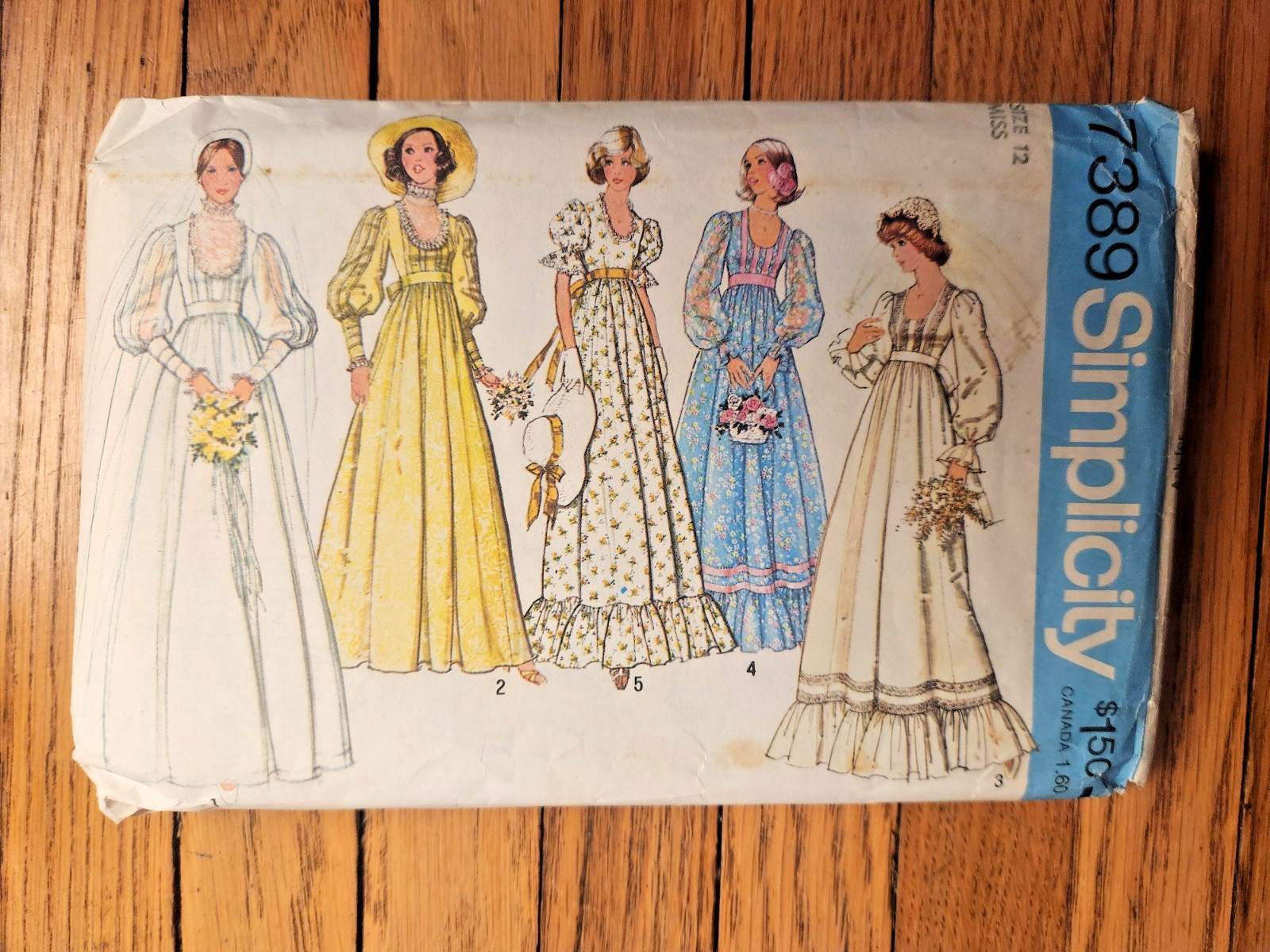 Vintage 1976 Simplicity Sewing Pattern #7389 - Bridal & Bridesmaid Dress Size 12 Vintage 1976 Simplicity Sewing Pattern #7389 - Bridal & Bridesmaid Dress Size 12