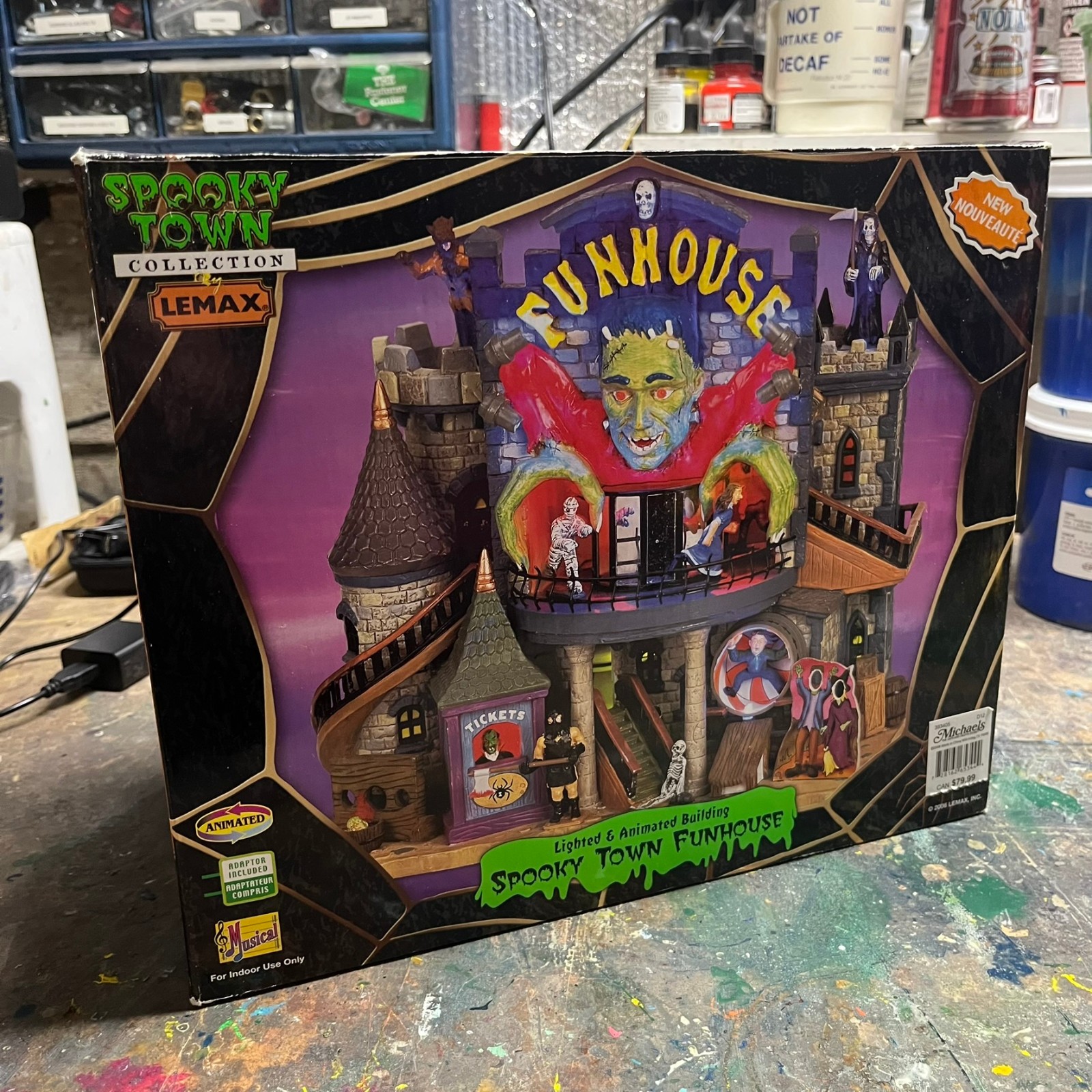 Lemax Spooky Town lot Funhouse Zombie Cafe Isle of Doom Lighthouse Pumpkin Patch
