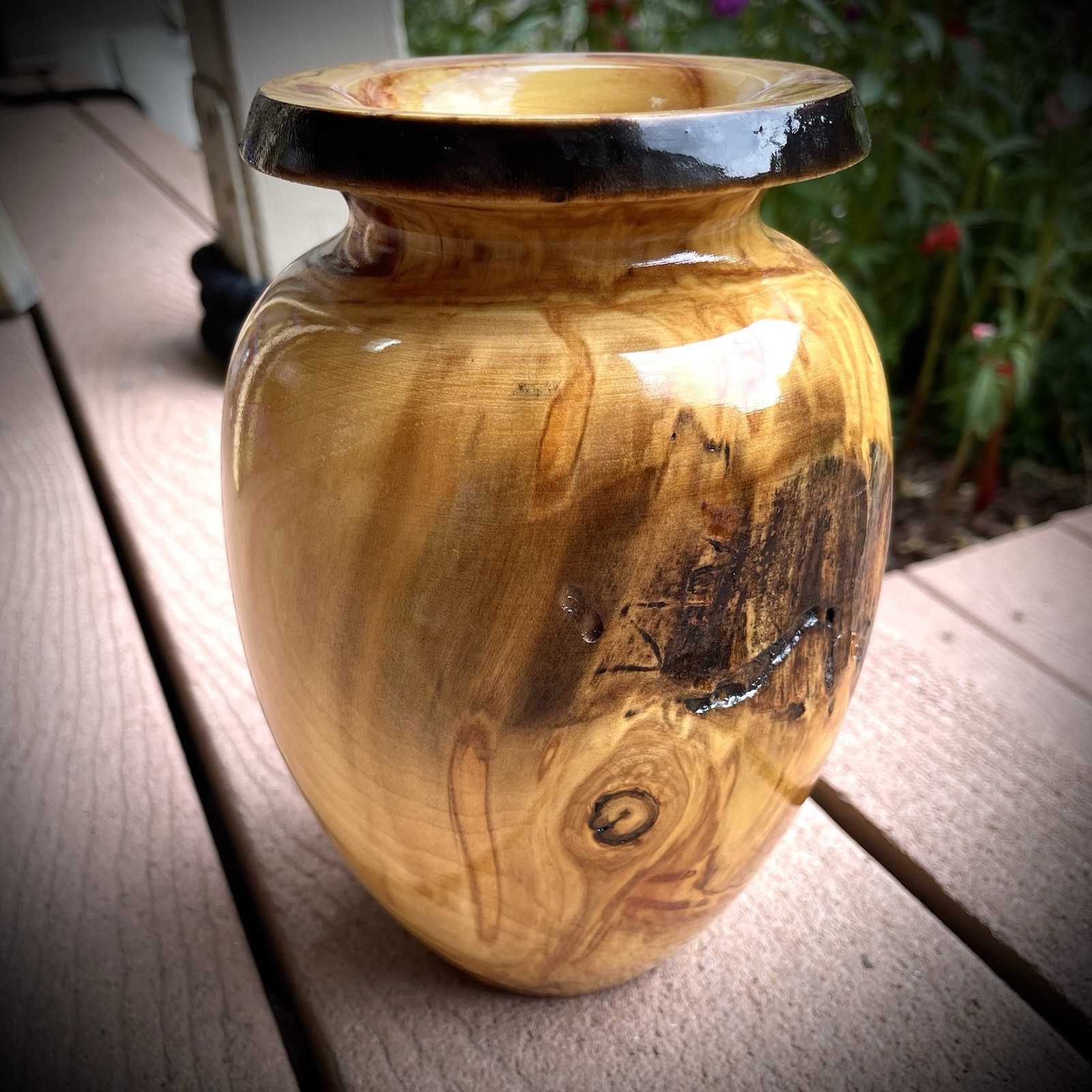 Don Noble Signed Original Aspen Wood Vase Hand Turned Colorado Glossy Art 8” Don Noble Signed Original Aspen Wood Vase Hand Turned Colorado Glossy Art 8”