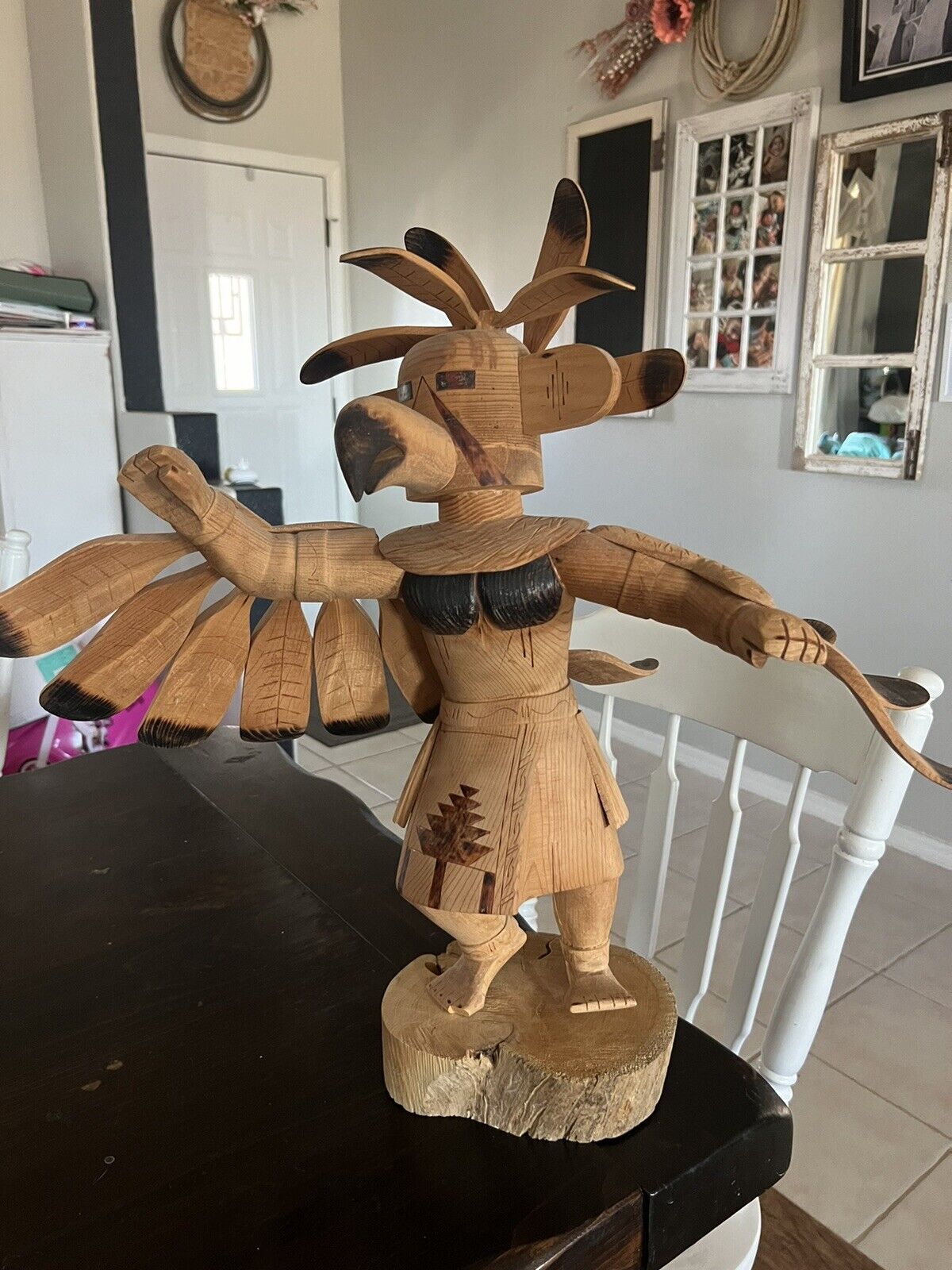 NATIVE AMERICAN NAVAJO EAGLE KACHINA BY ROBERT PLATERO Appx 23 Inches Tall