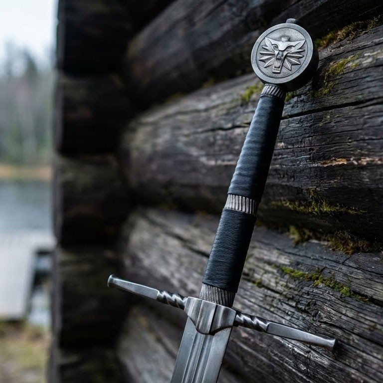 38" Handmade White Wolf Sword Geralt of Rivia Movie Stainless Steel Replica 38" Handmade White Wolf Sword Geralt of Rivia Movie Stainless Steel Replica