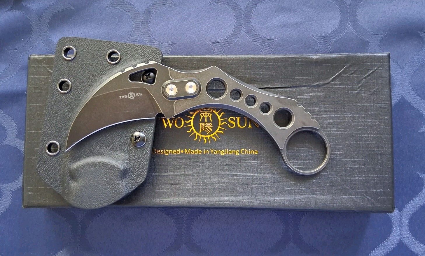 *NEW*🔥 TWO SUN Fixed Blade w/M390 Blade & Micarta Handle + Kydex Sheath TS625 *NEW*🔥 TWO SUN Fixed Blade w/M390 Blade & Micarta Handle + Kydex Sheath TS625