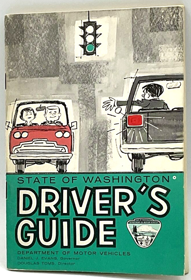 Vintage 1966 State of Washington Driver’s Guide D. Evans Governor Motor Vehicles