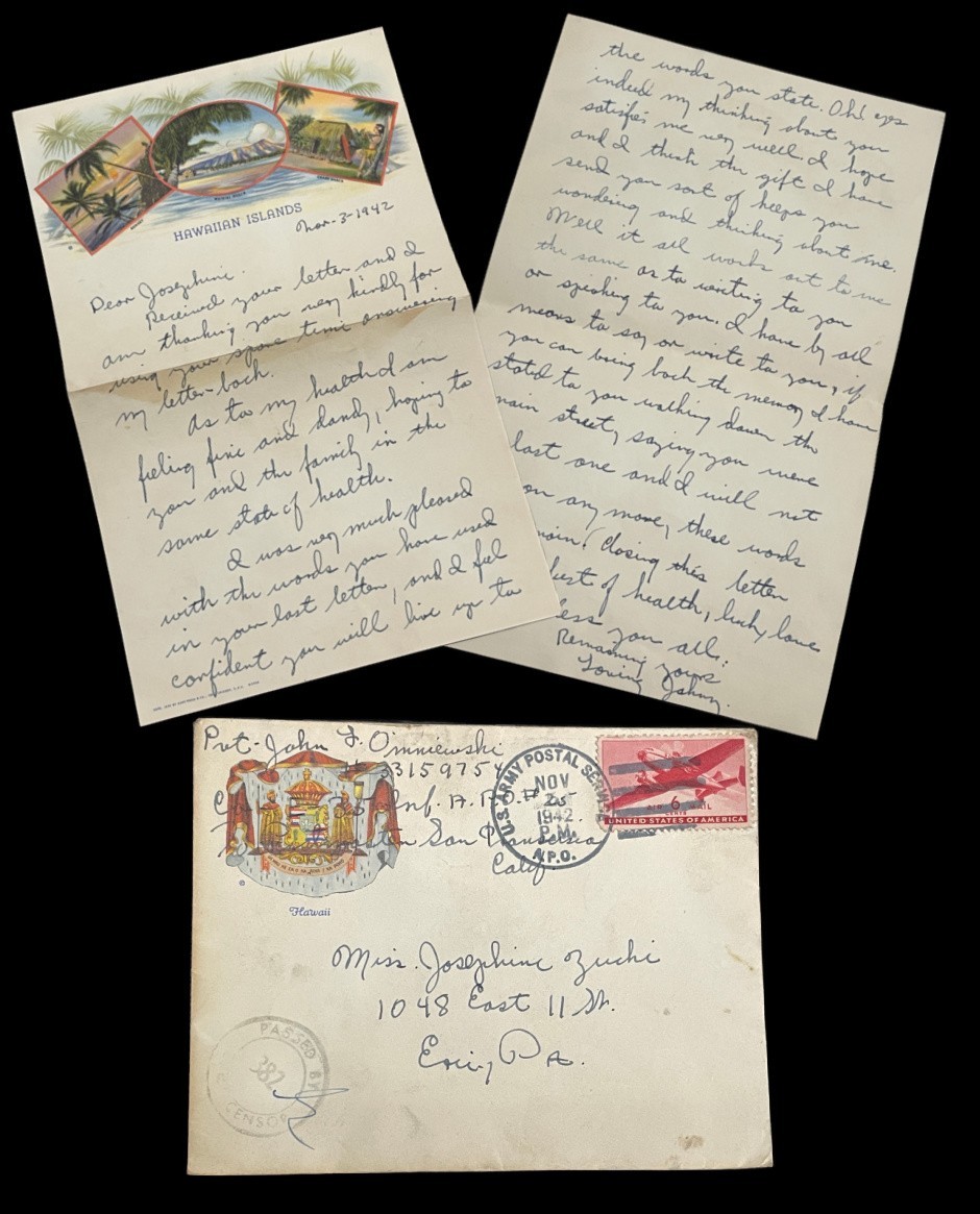 1942 WWII Army Soldier LOVE Letter HAWAII Waikiki Stationery APO 25 Censored 1942 WWII Army Soldier LOVE Letter HAWAII Waikiki Stationery APO 25 Censored