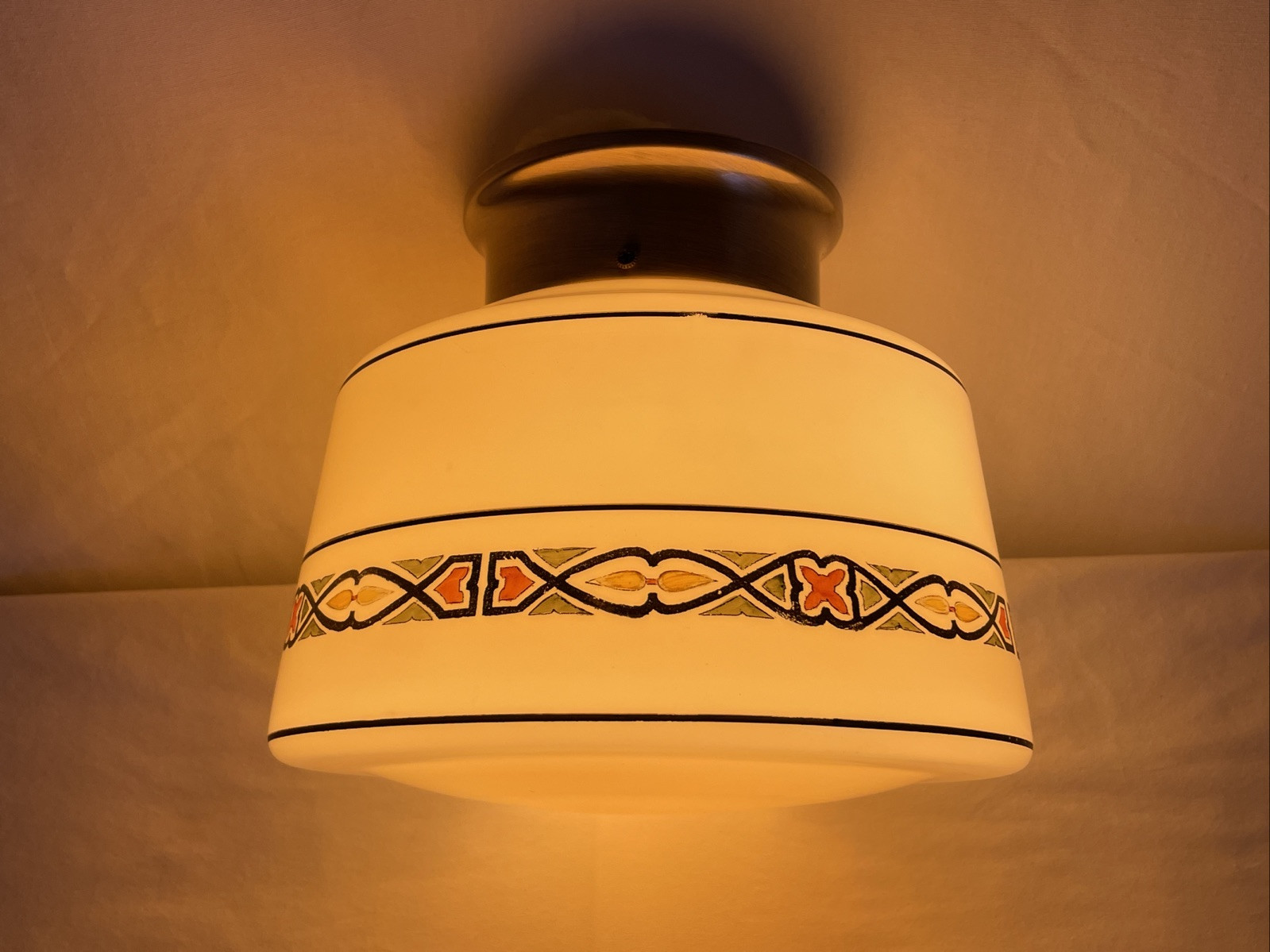 REWIRED Vtg Flush Mount Glass Ceiling Light Art Deco Mid Mod 1920s 1940s 1960s REWIRED Vtg Flush Mount Glass Ceiling Light Art Deco Mid Mod 1920s 1940s 1960s