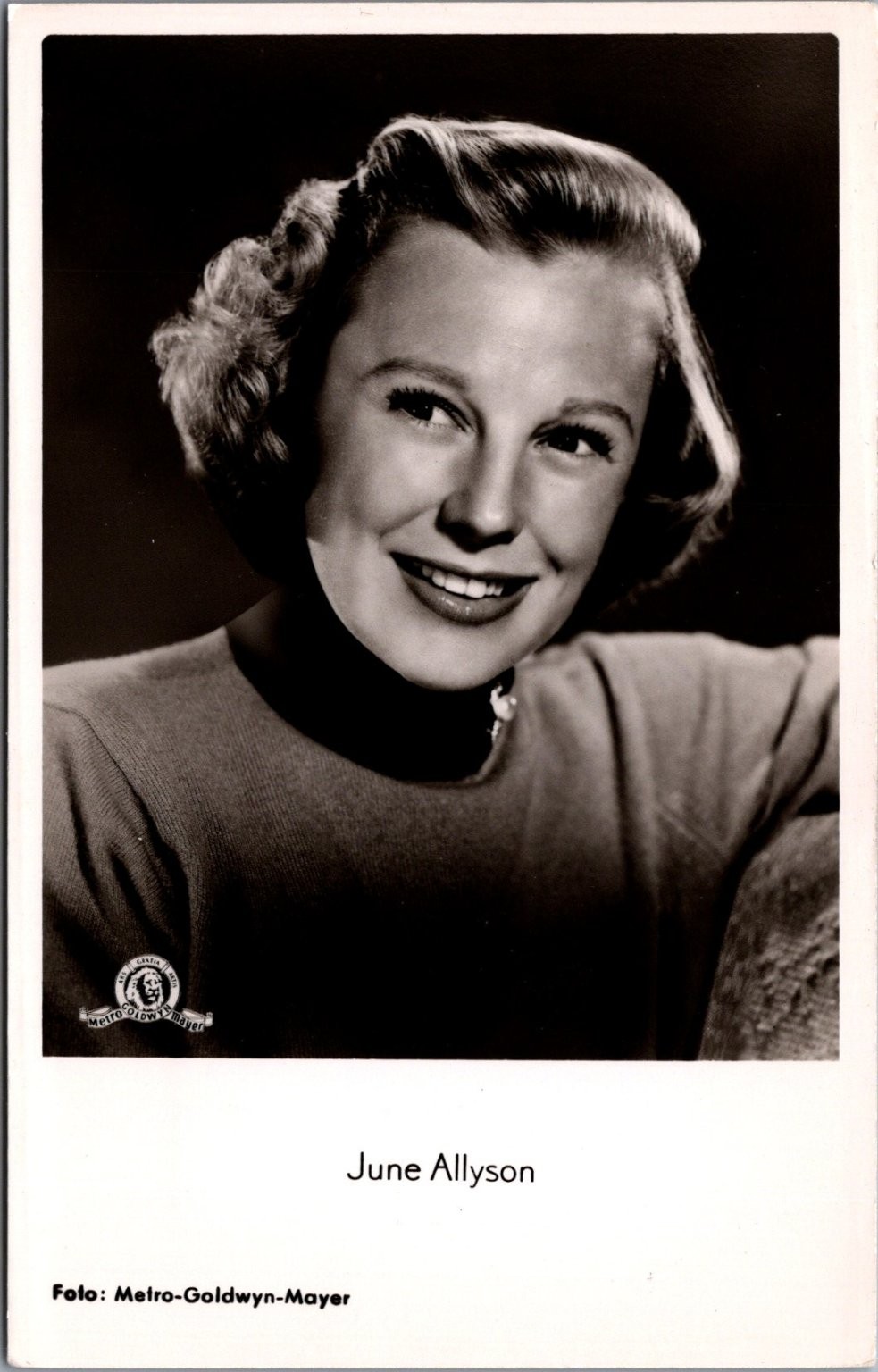 June Allyson MGM Real Photo Postcard "Too Young to Kiss" Film Star RPPC 1951