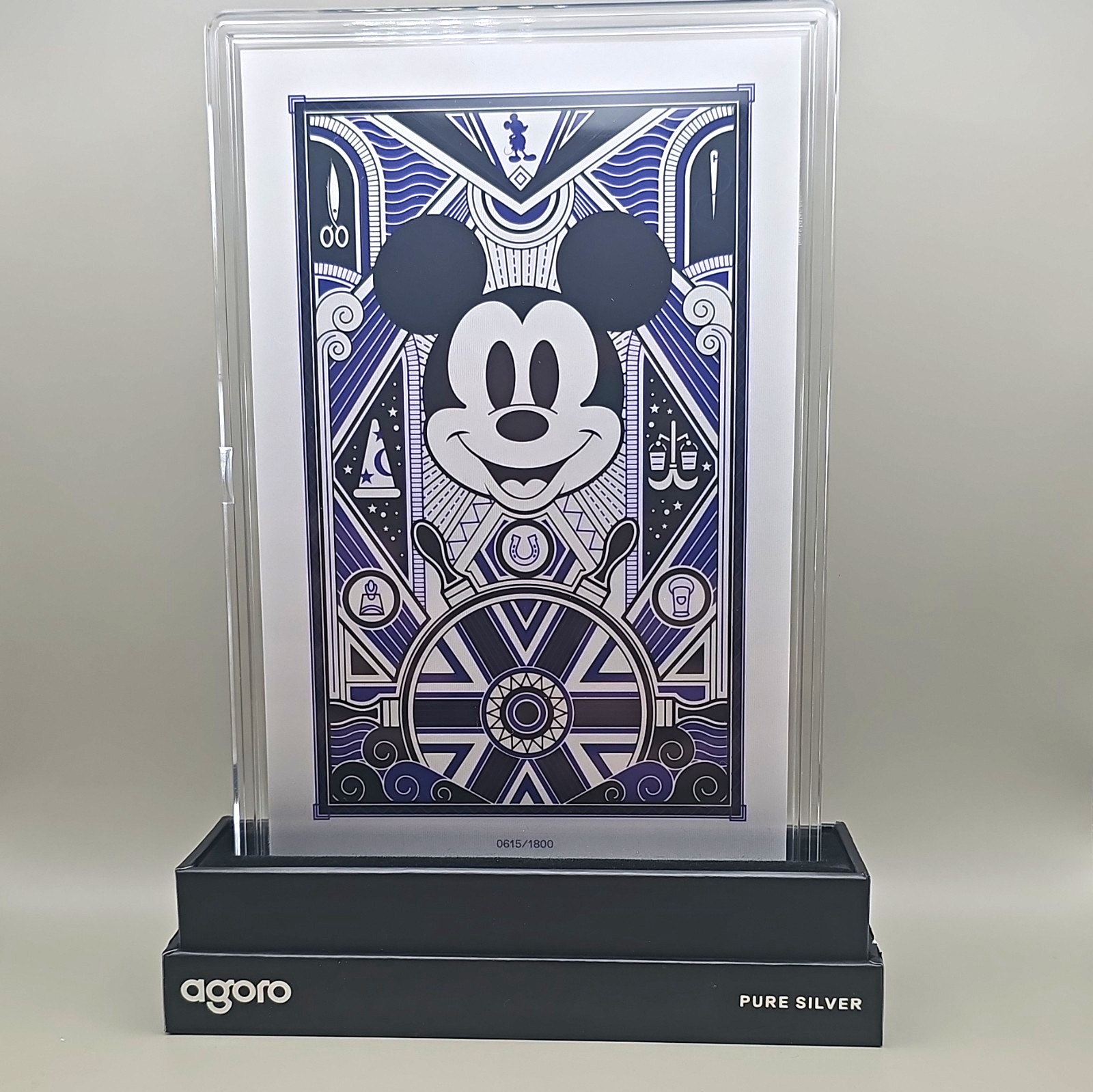 Agoro Disney Mickey Mouse Pure Silver Art Deco Collectible Coin