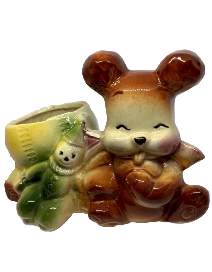 Shawnee Vtg Anthropomorphic Vase Teddy Bear Base Ball Planter MCM Shawnee Vtg Anthropomorphic Vase Teddy Bear Base Ball Planter MCM