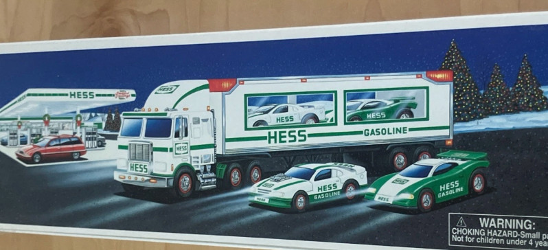 1997 HESS Toy Truck and Racers Lights Up New In Box 1997 HESS Toy Truck and Racers Lights Up New In Box