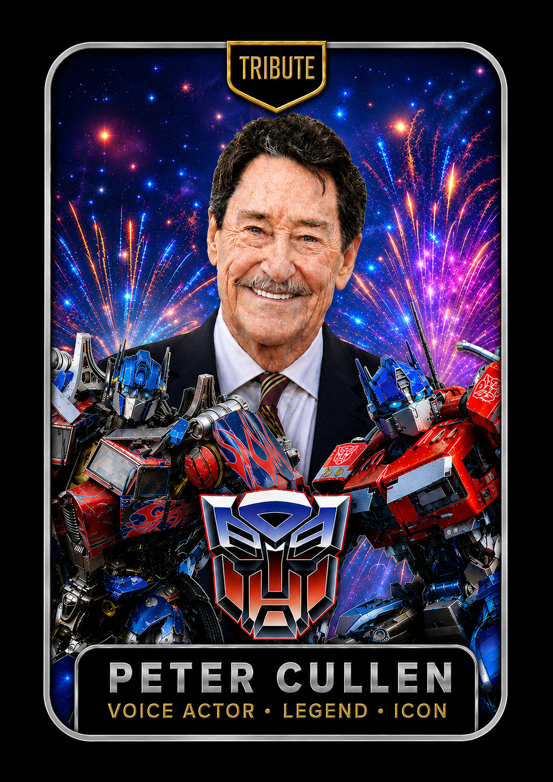Peter Cullen Optimus Prime Transformers Tribute Holo Custom Card Peter Cullen Optimus Prime Transformers Tribute Holo Custom Card