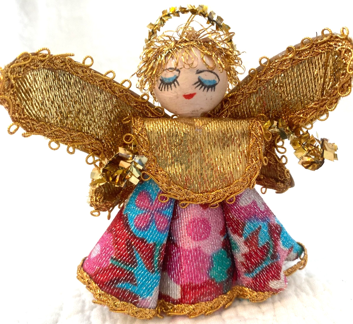 ANGEL figure, 4 inch spun cotton head, GOLD trims JAPAN 60's 70's CHRISTMAS MCM ANGEL figure, 4 inch spun cotton head, GOLD trims JAPAN 60's 70's CHRISTMAS MCM