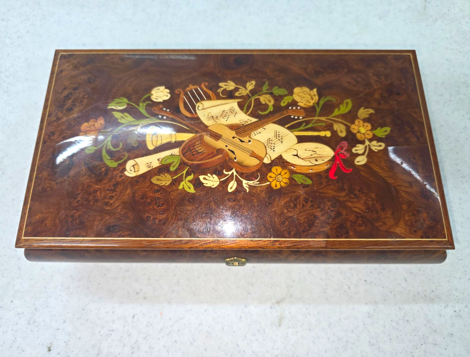 Vtg Large Sorrento Italian Inlaid Wood Jewelry Music Box Plays Lara's Theme 11x7 Vtg Large Sorrento Italian Inlaid Wood Jewelry Music Box Plays Lara's Theme 11x7