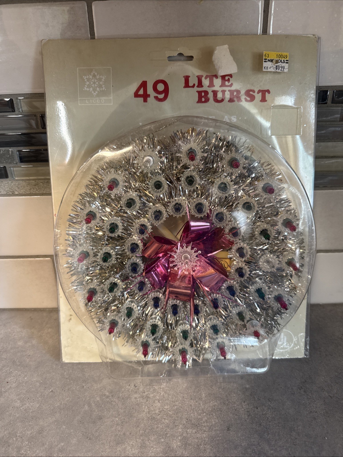 Vintage Large LIDCO Christmas Star 49 Lite Burst Tree Topper Wall Window