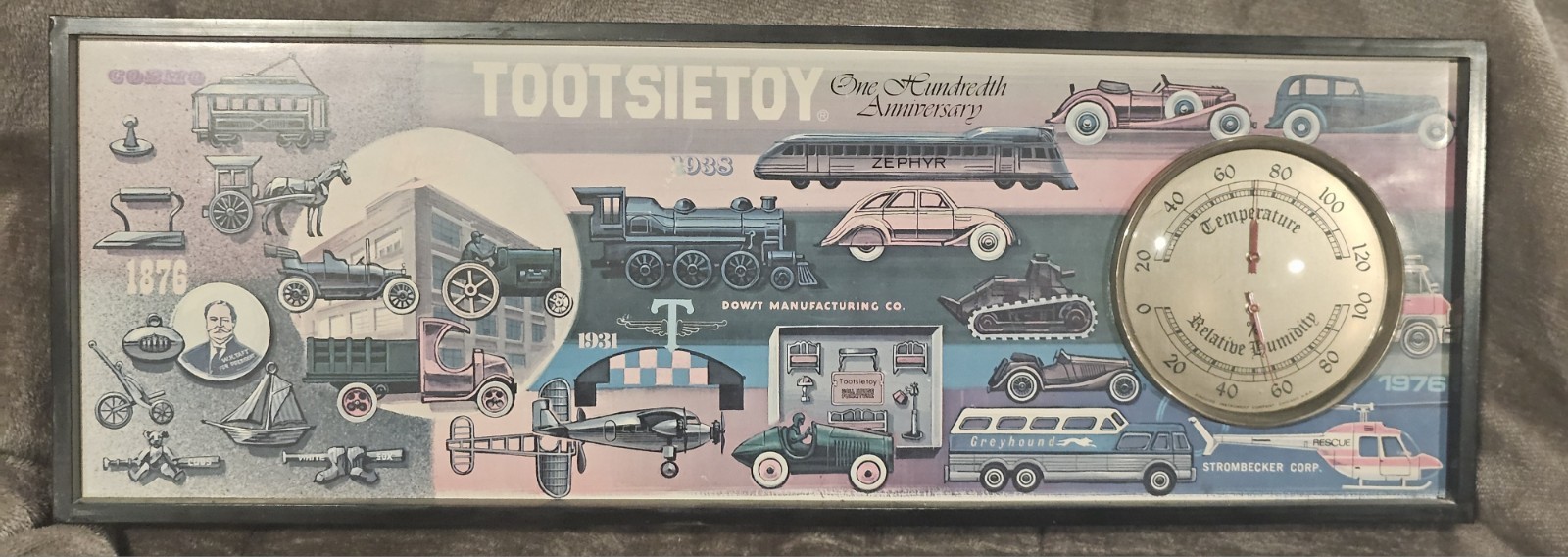 RARE Vintage 1976 Tootsie Toy 100th Anniversary Thermometer RARE Vintage 1976 Tootsie Toy 100th Anniversary Thermometer