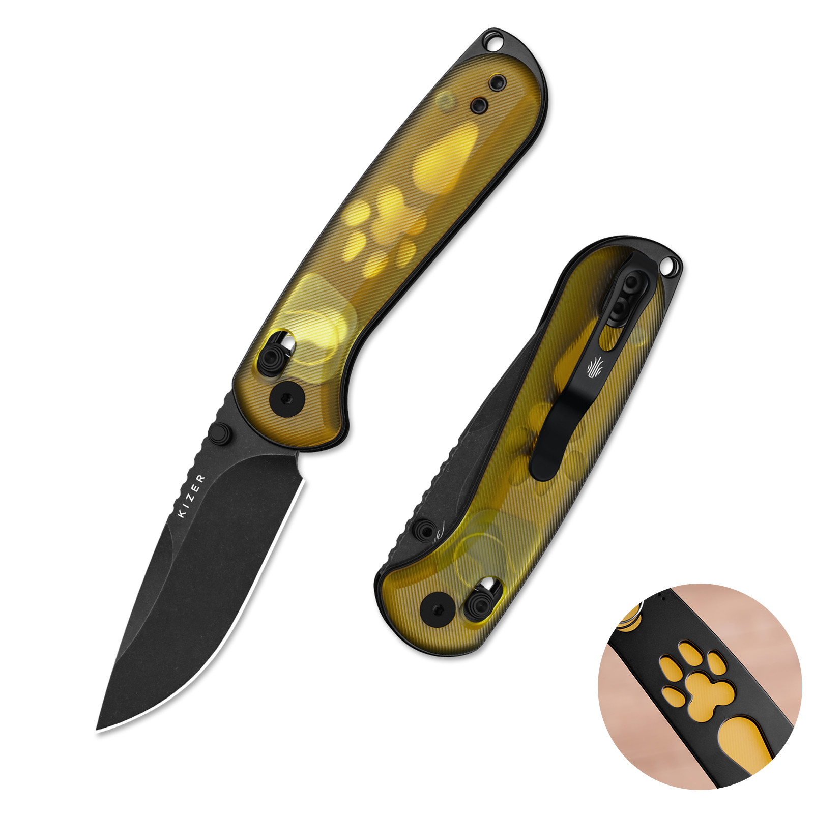 Kizer Buddy II EDC Folding Pocket Knife 2.95" AEB-L Blade PEI Handle V3790A1
