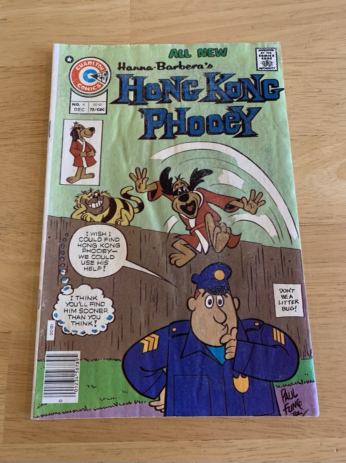 Hong Kong Phooey #4 Charlton Hanna Barbera Cartoon 1975