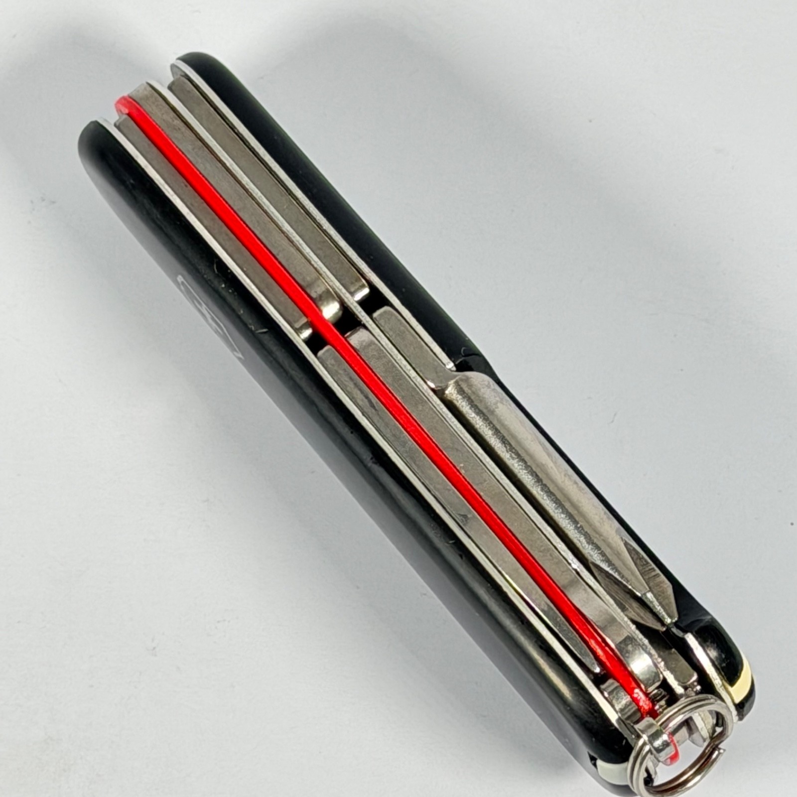 Victorinox Modified Super Tinker Swiss Army Knife | Black/ Red Liner | Excellent Victorinox Modified Super Tinker Swiss Army Knife | Black/ Red Liner | Excellent