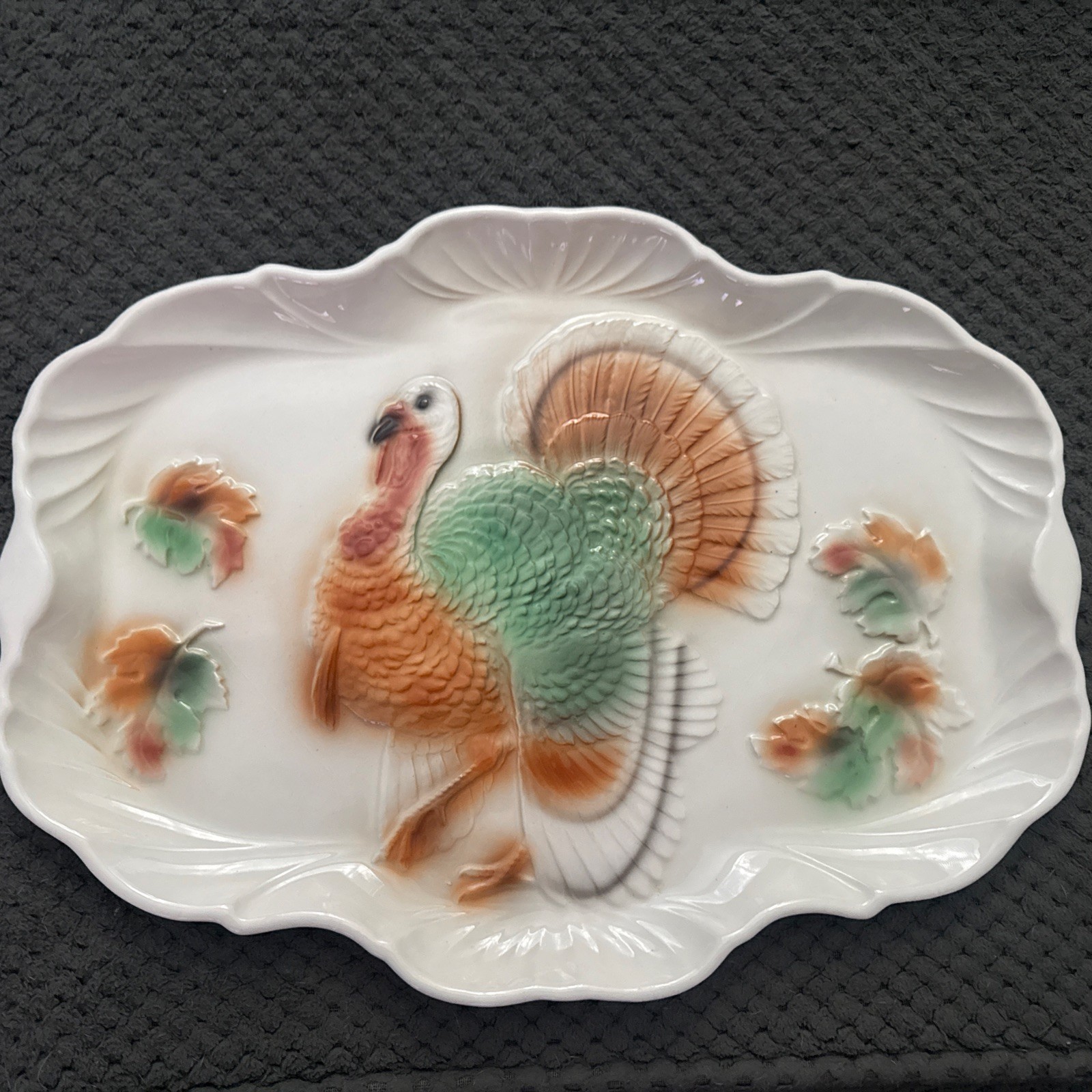 Beautiful Vintage Lane And Co Ceramic Turkey Platter VanNuys Calif USA Beautiful Vintage Lane And Co Ceramic Turkey Platter VanNuys Calif USA