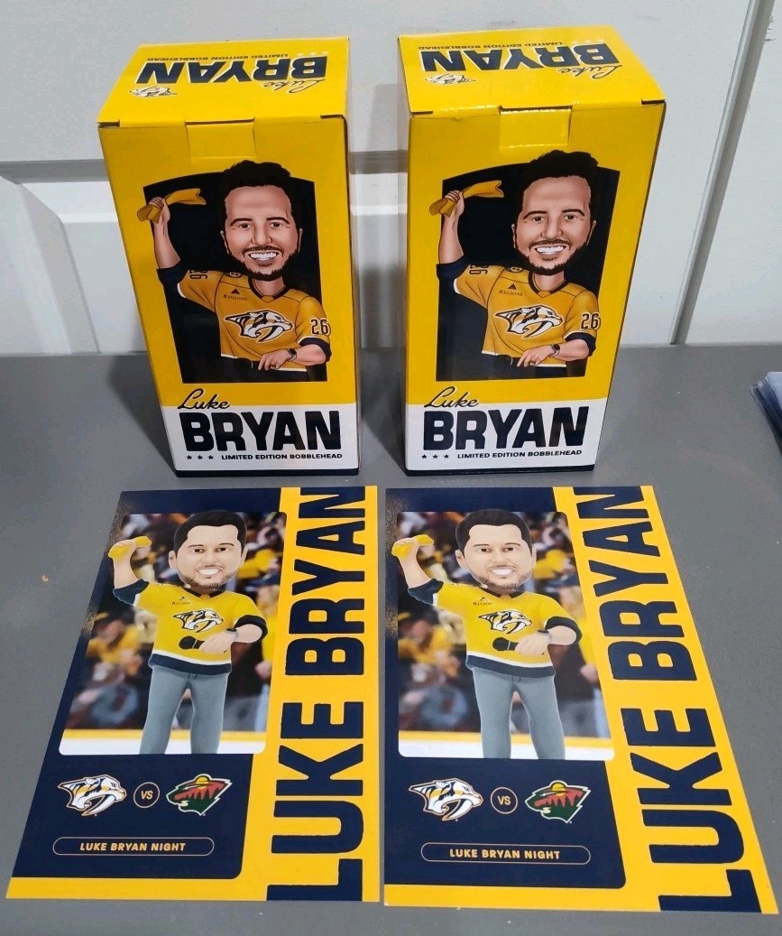 Luke Bryan Bobblehead Bridgestone Arena. New In Box Limited Edition Feb 4, 2026 Luke Bryan Bobblehead Bridgestone Arena. New In Box Limited Edition Feb 4, 2026